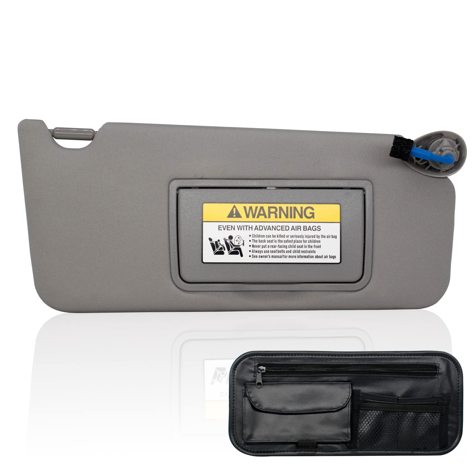 Passenger Right Sun Visor Compatible With Honda Accord 2008 2009 2010 2011 2012 2013 2014 2015 2016 2017 With Light Oem : 83230Ta0A91Za (Grey)