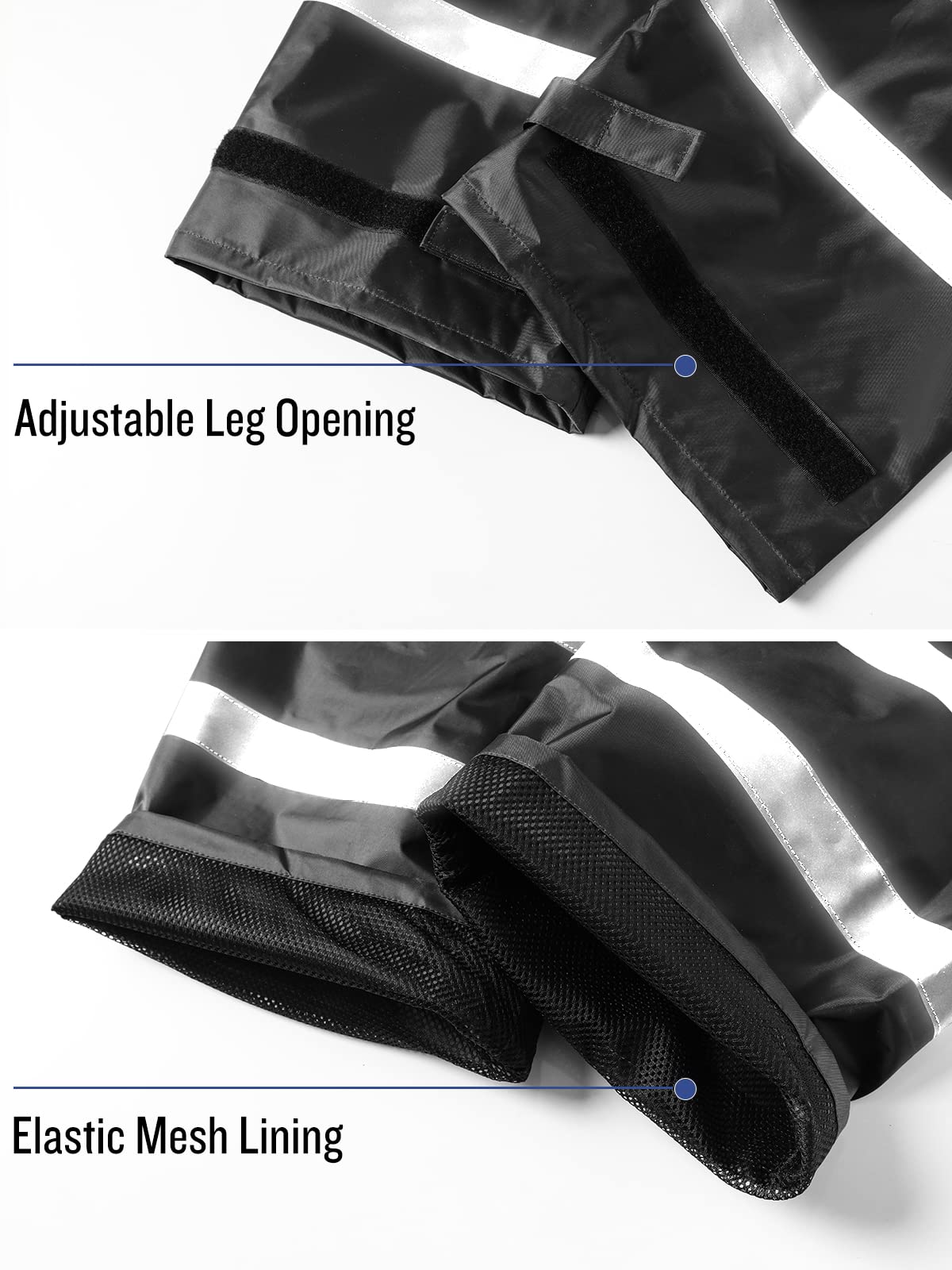 Saphirose Men'S Rain Suit High Visibility Reflective Work Rain Jacket Pants For All Sport Farm Fishing Motorcycle (Black/Yellow,Large)