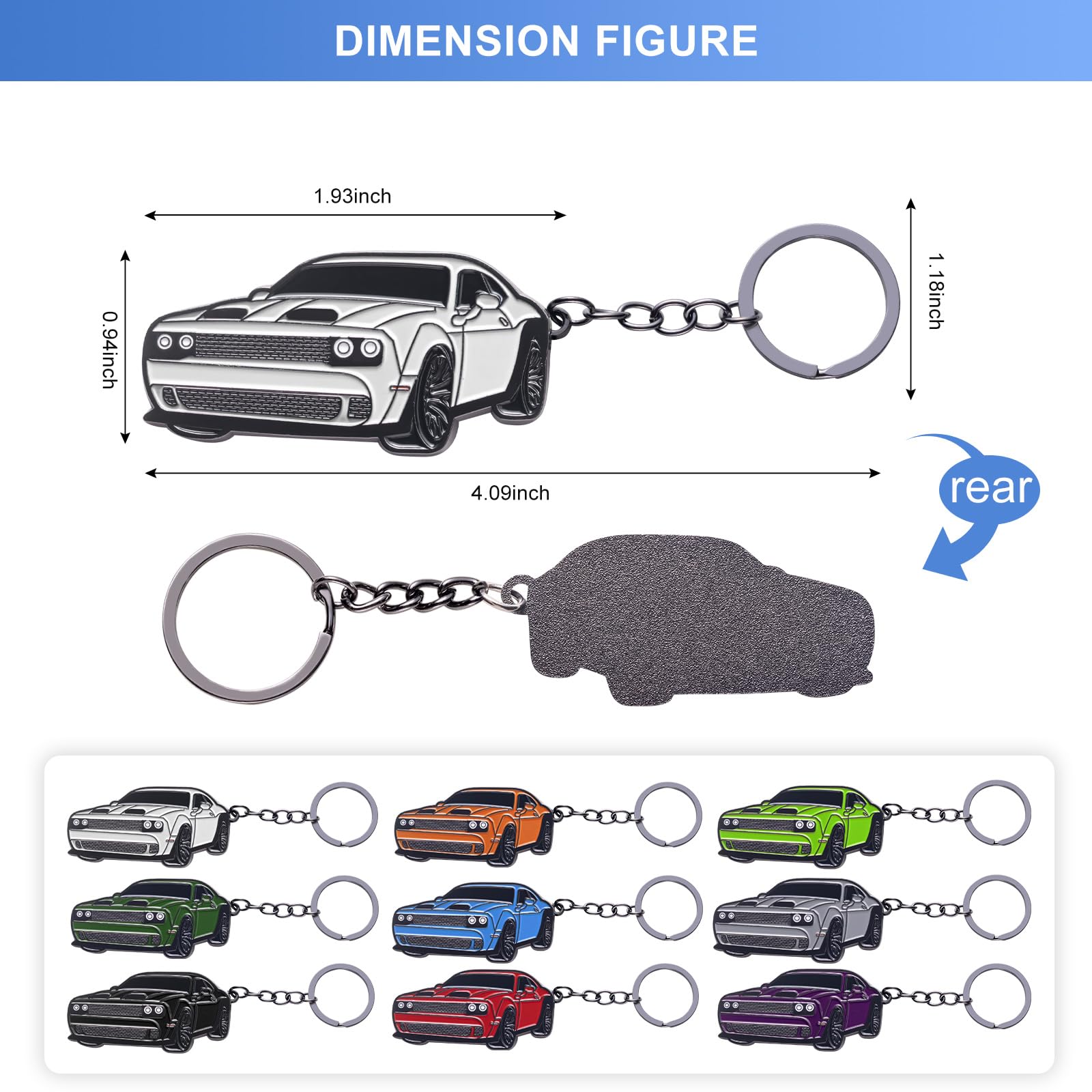 Zuxiaoyaya For Challenger Keychain Accessories Srt,Key Chain For Dodge Challenger Srt Sxt