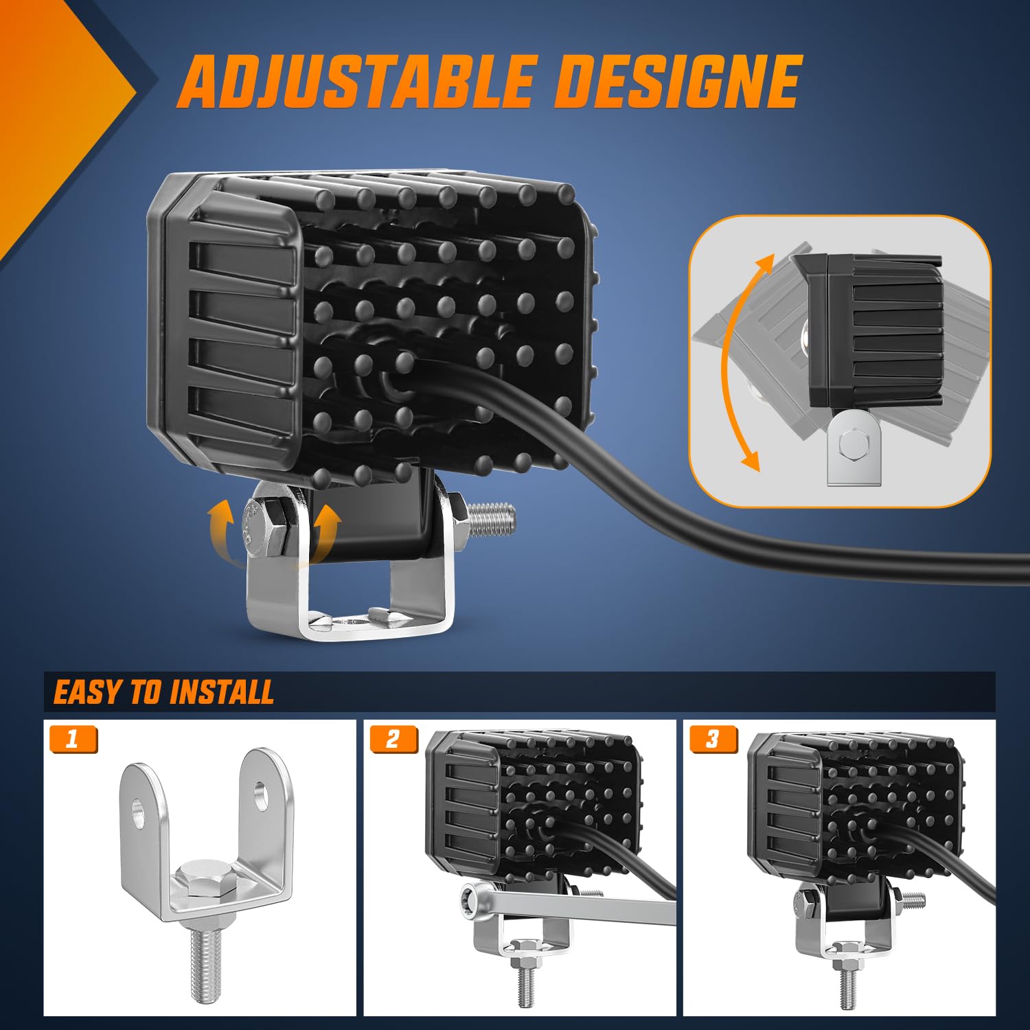 Nilight Motorcycle Driving Lights 2.5 Inch White Amber Spot Beam Fog Light Led Pods Ip67 Waterproof Auxiliary Offroad Lighting F