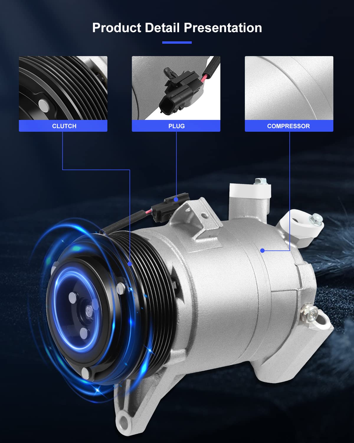 Eccpp A/C Compressor 2008-2015 Fit For Nissan Murano Maxima Quest Pathfinder For Infiniti Qx60 3.5L Air Conditioning Compressor