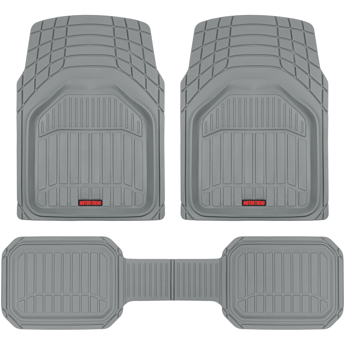 Motor Trend 943-Gr Flextough Defender Car Floor Mats -Next Generation Deep Dish Heavy Duty Contour Liners For Car Suv Truck & Va