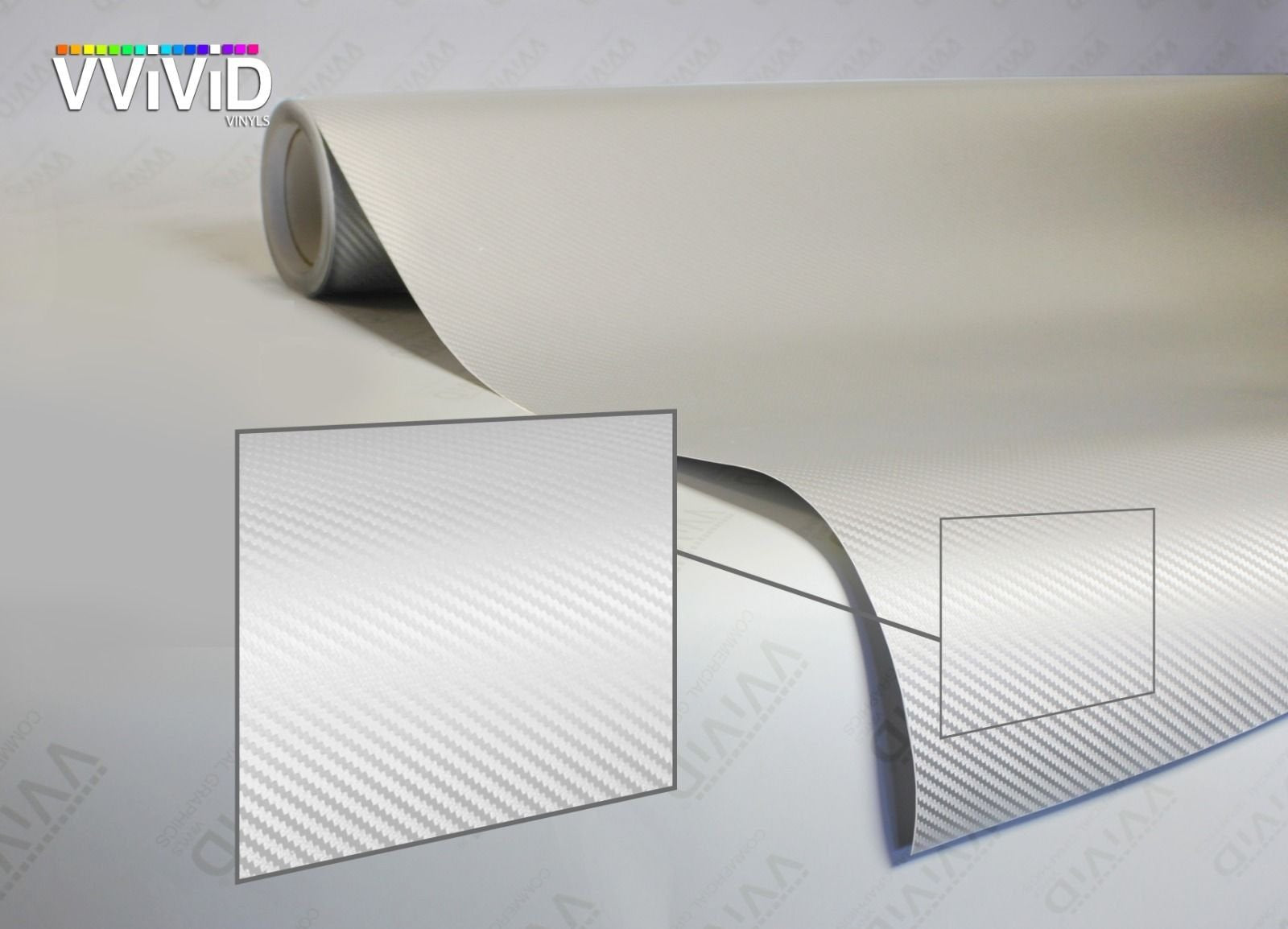 Vvivid Xpo White Carbon Fiber Car Wrap Vinyl Roll With Air Release Technology (3Ft X 5Ft)