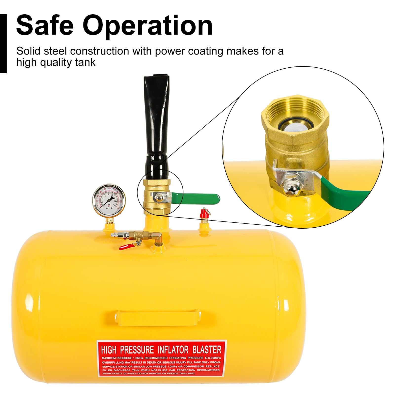 Blackhorse-Racing 10 Gallon Air Tire Bead Seater - 145Psi Blaster Tool Seating Inflator W/Gauge Car Truck Atv Tank Heavy Duty