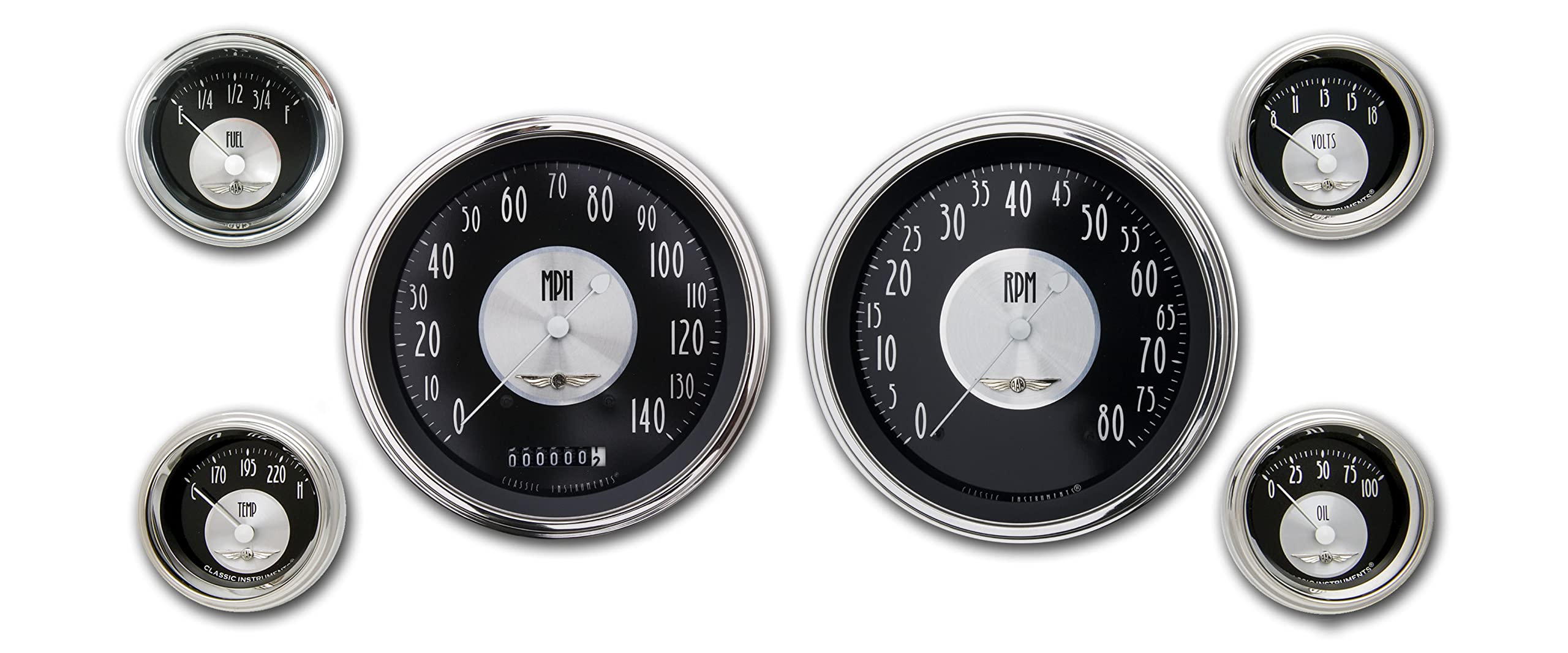 Classic Instruments Ax51Gblf Autocross Gray 6 Gauge Set