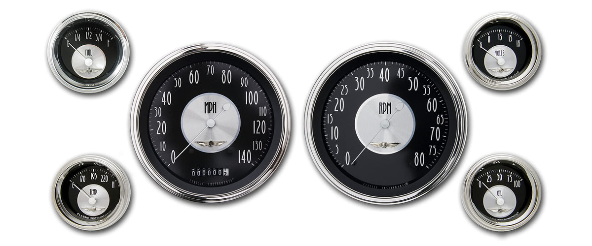 Classic Instruments Ax51Gblf Autocross Gray 6 Gauge Set
