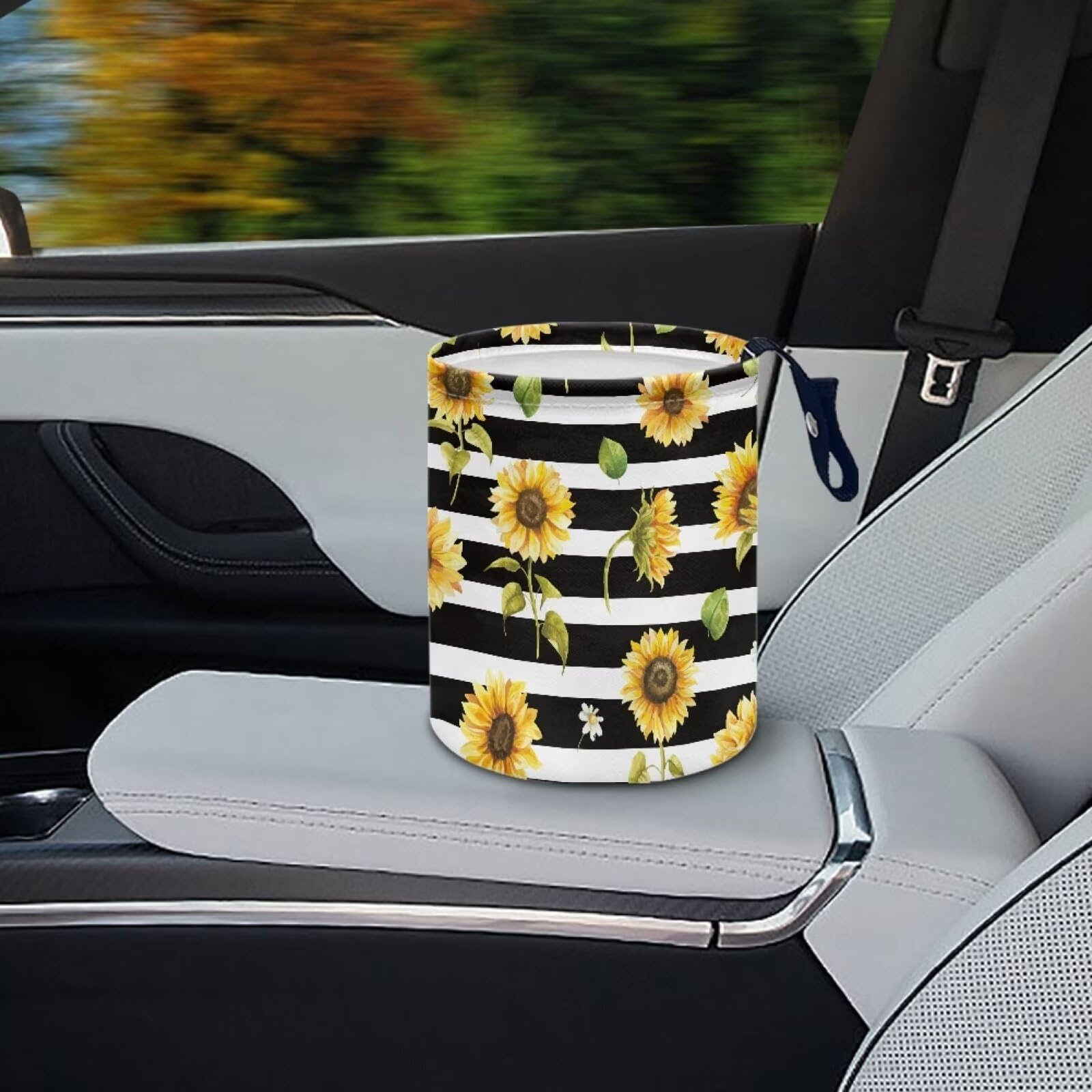 Brosoneto Hanging Portable Car Printed Sunflower Multipurpose Car Accessories Interior Universal Collapsible Back Seat, Front Co