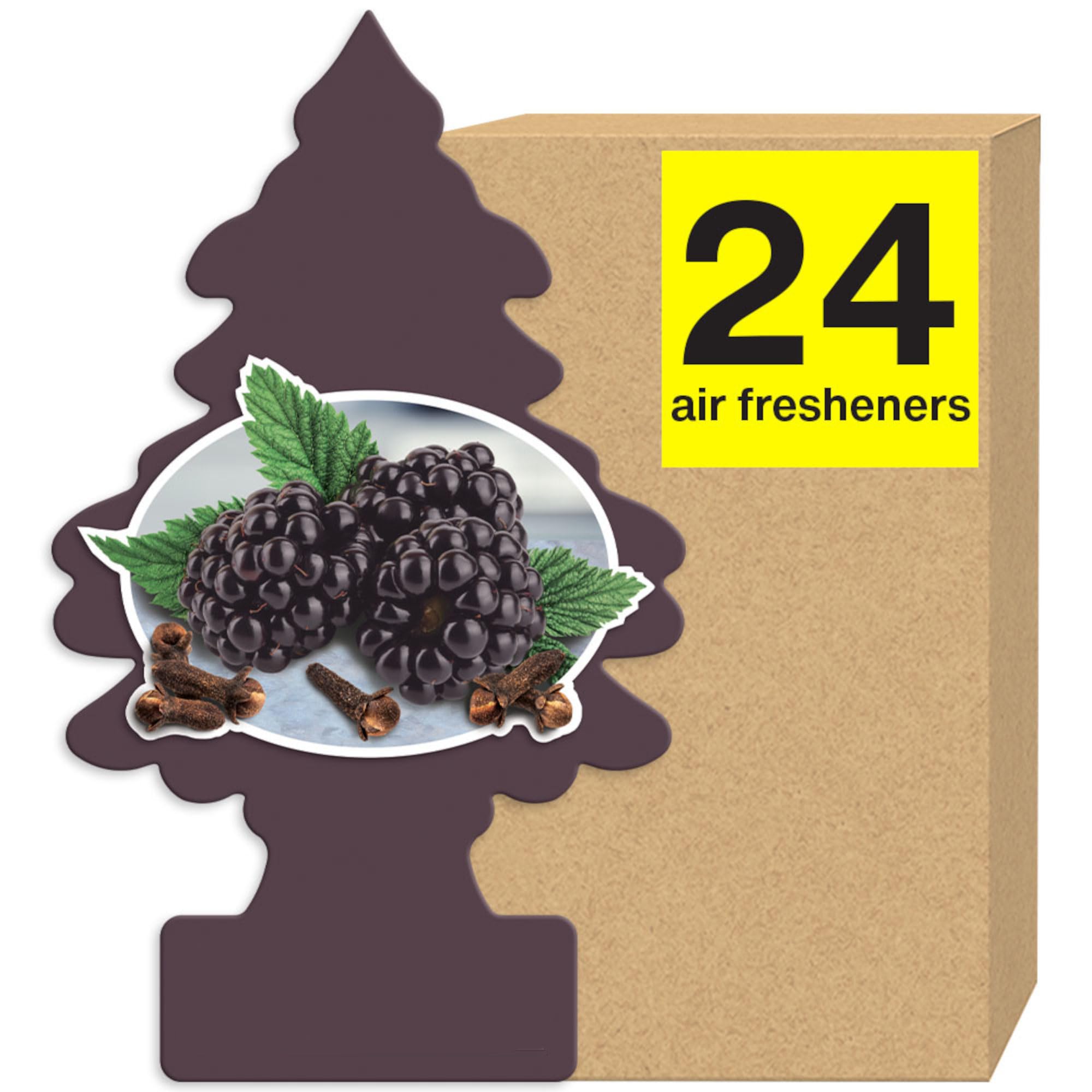 LITTLE TREES Air Fresheners Car Air Freshener. Hanging Tree Provides Long Lasting Scent for Auto or Home. Blackberry Clove, 24 A