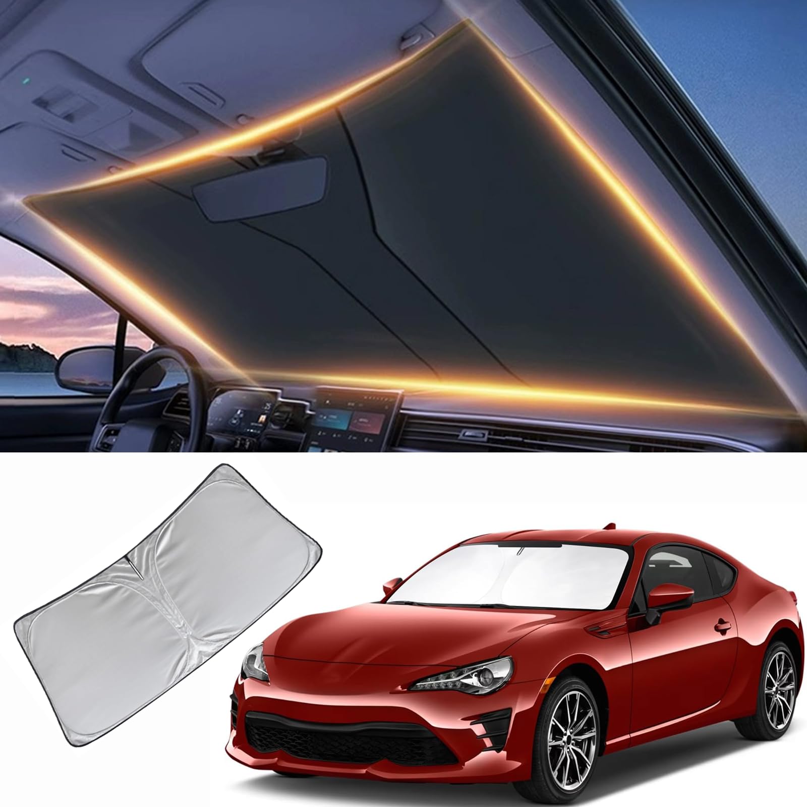 Windshield Sun Shade For 2017-2021 Toyota 86/2022-2023 Toyota Gr86 Front Window Shades Cover For 2013-2023 Subaru Brz/2012-2016