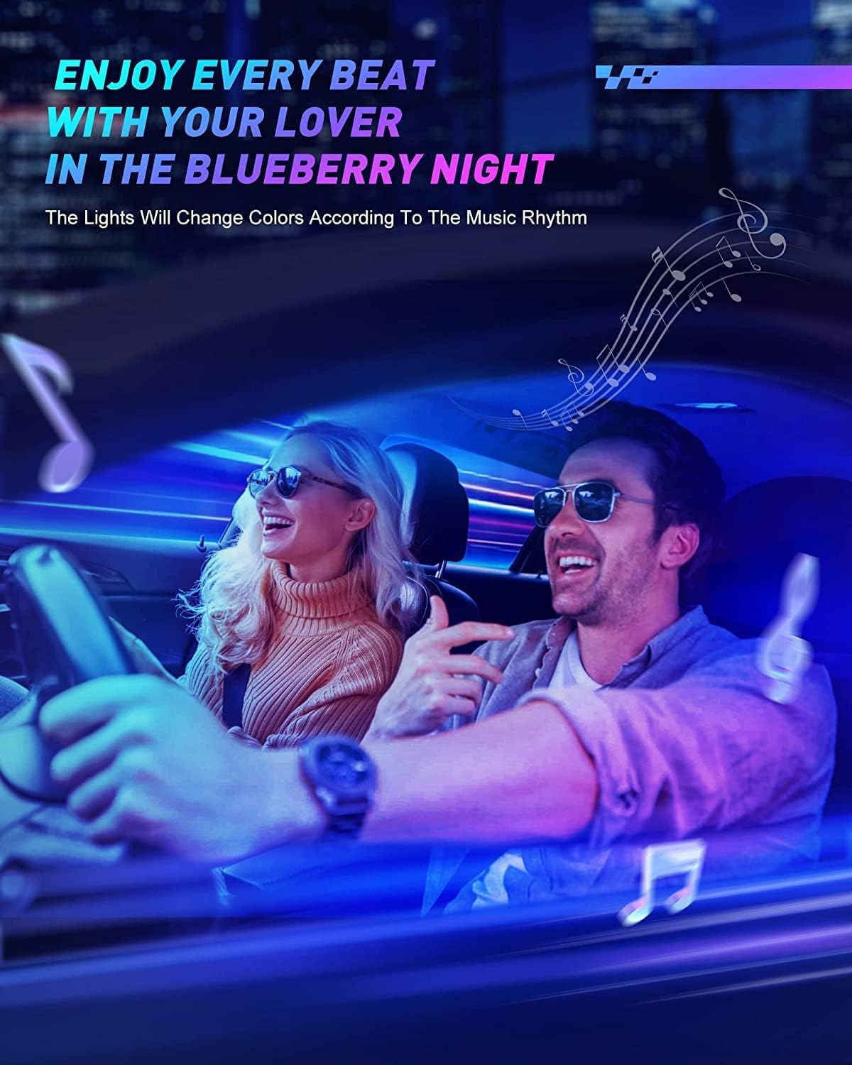 Rgb Interior Car Lights, 2-In-1 Design 4Pcs 48 Led App Control, Remote Control, Music Mode, Diy Mode, Scene Mode, Dc 12V