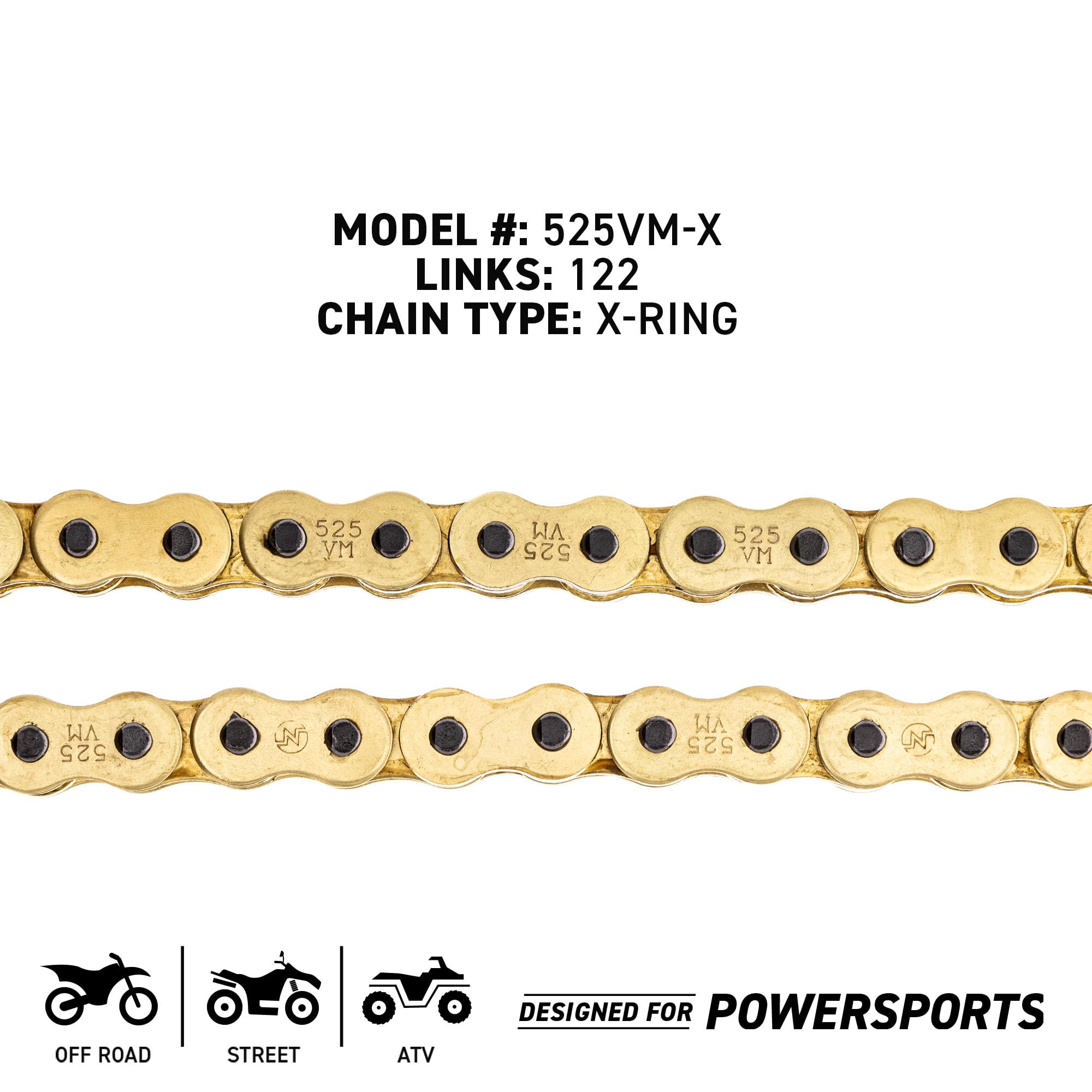 Niche Gold 525 X-Ring Chain 122 Links With Connecting Master Link