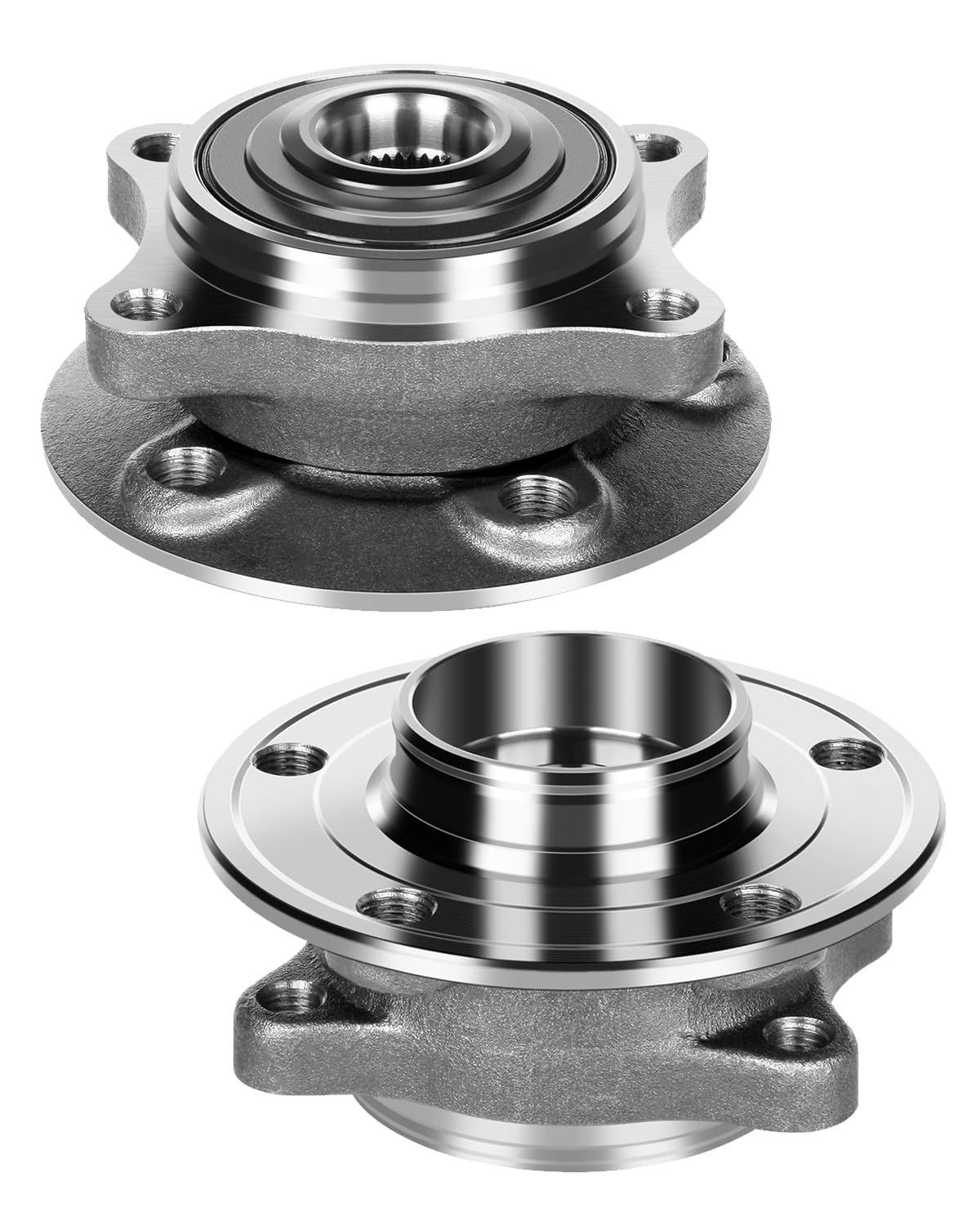 ECCPP Replacement for Pair of 2 New Complete Front Wheel Hub Bearing Assembly 5 Lugs w/ABS for VOLVO S60 S80 V70 XC70 1999-2009 