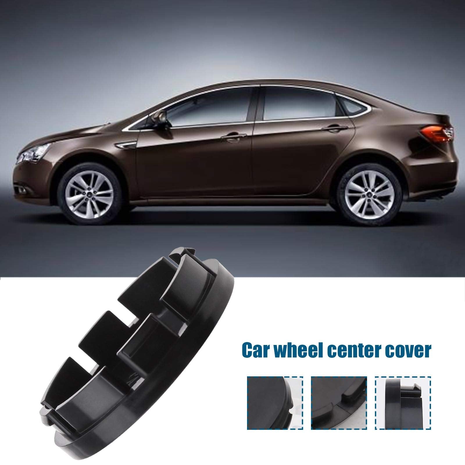 4Pcs Car Auto Wheel Center Caps Front & Rear Hub Covers Black Abs For Vehicle Replacement Accessories 56Mm Outer Diameter