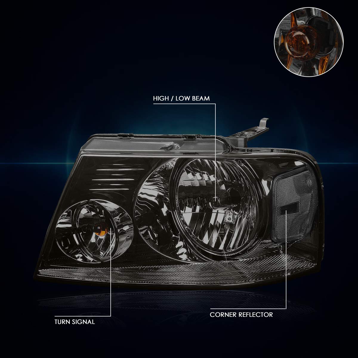 Pm Performotor Headlights Assembly Compatible With 04-08 Ford F150/06-08 Lincoln Mark Lt, 2Pcs Replacement Headlamps With Smoked