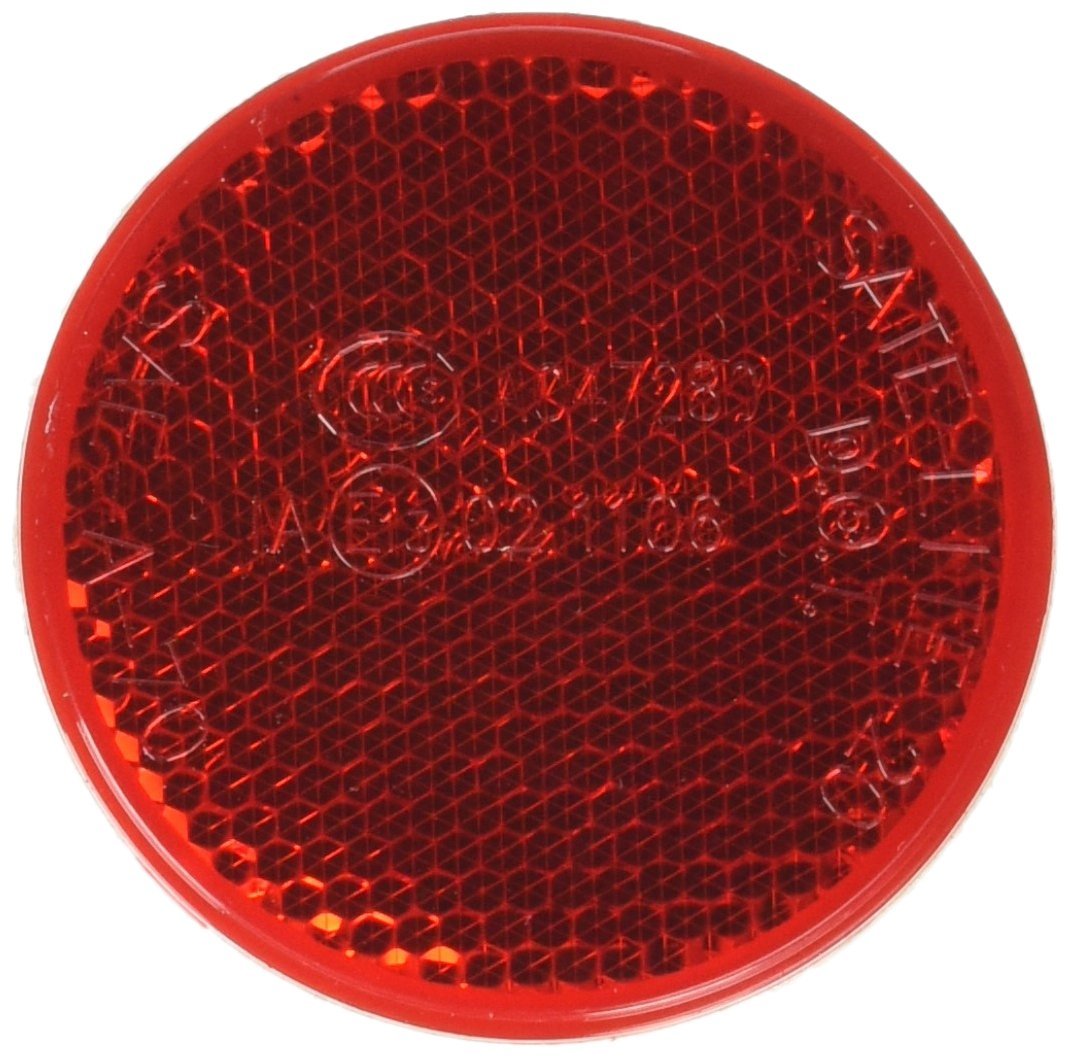 Truck-Lite 45 Red 2-3/16'' Round Stick-On Reflector (Adhesive Backing, Mounts On Any Clean Surface)