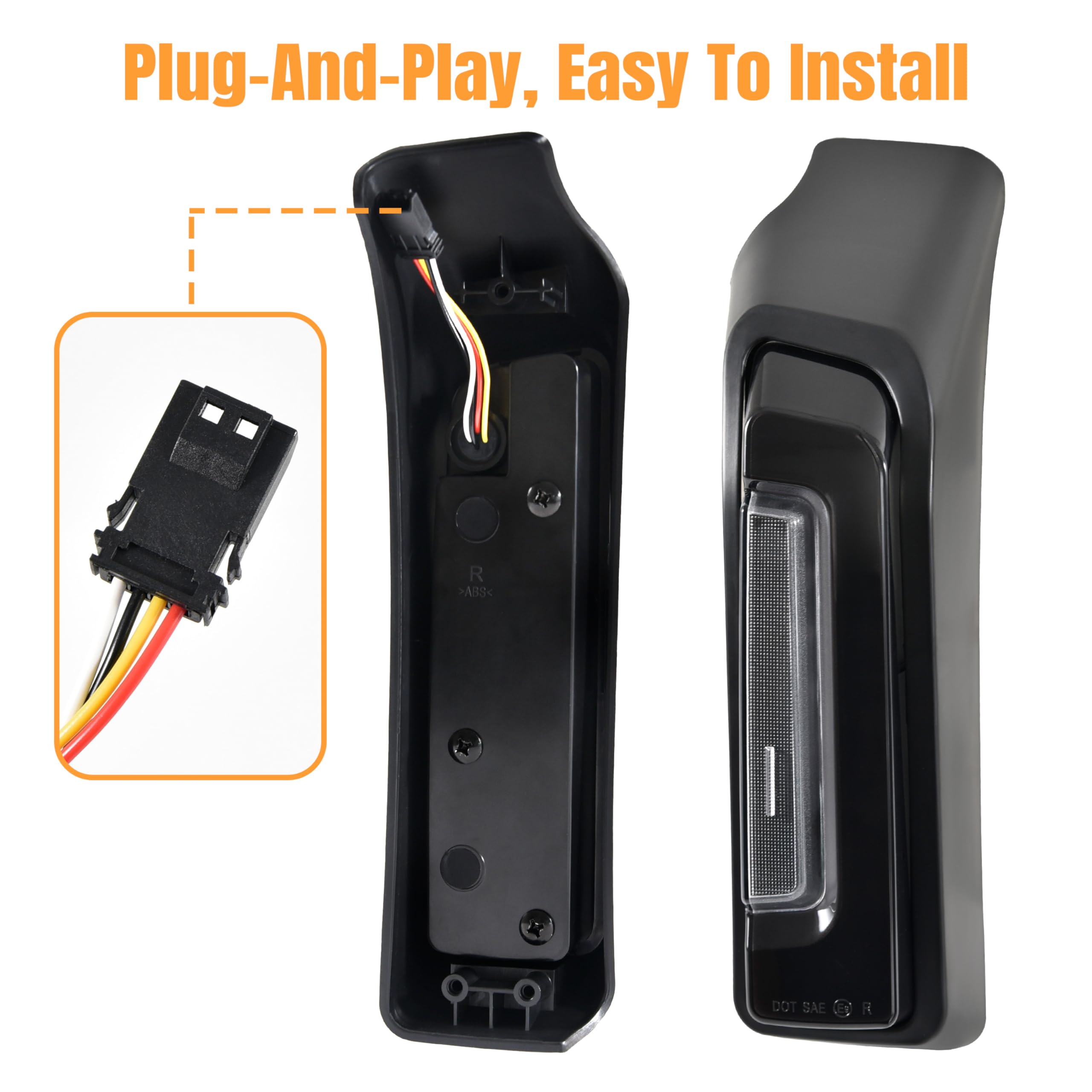 VEISUTOR Rear Fender Light Saddlebag Side Light for Road Glide Street Glide 2024, Smoked Auxiliary LED Run Brake Turn Lamps Ligh