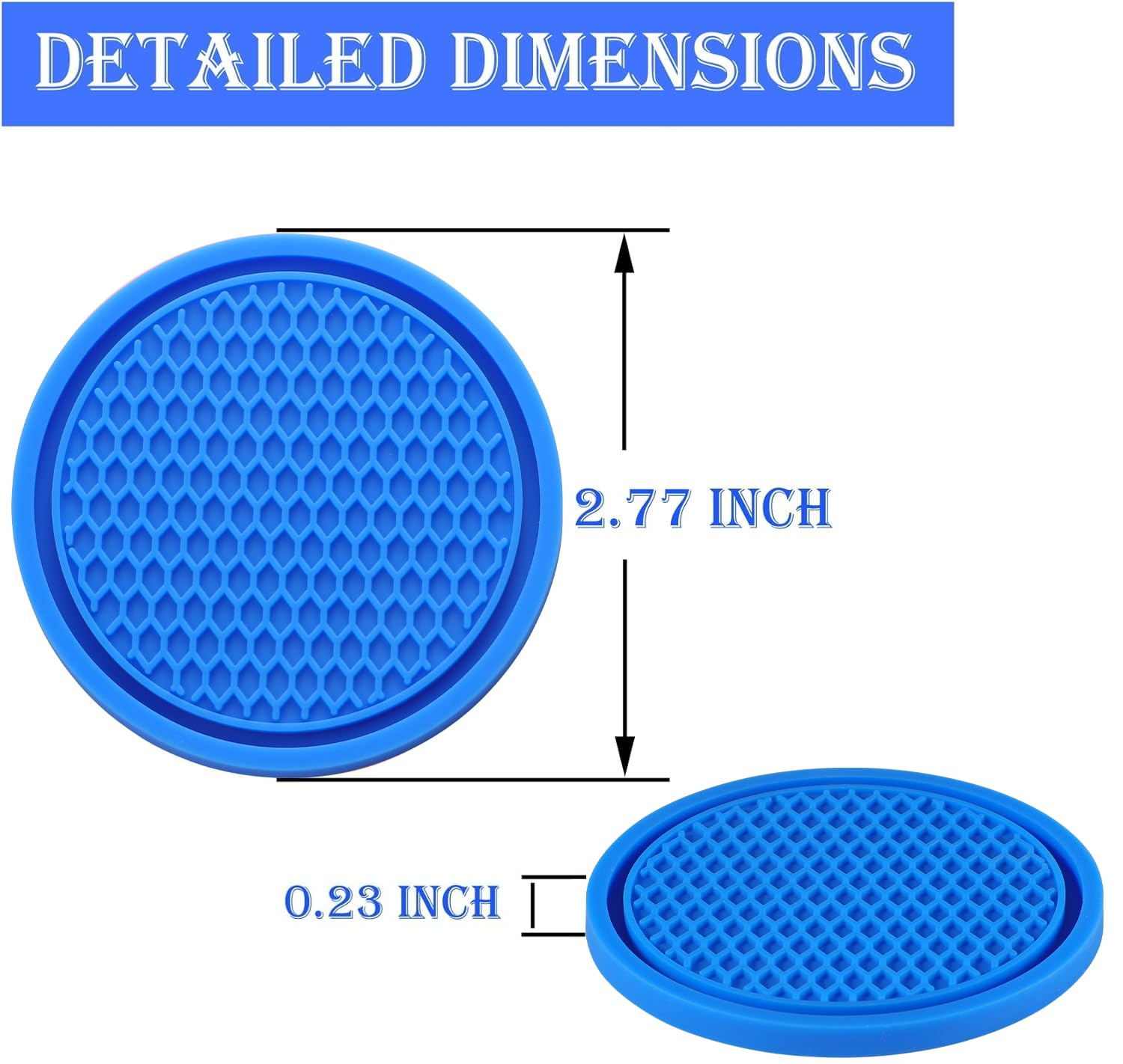 Singaro Car Cup Coaster, 4Pcs Universal Non-Slip Cup Holders Embedded In Ornaments Coaster, Car Interior Accessories, Blue