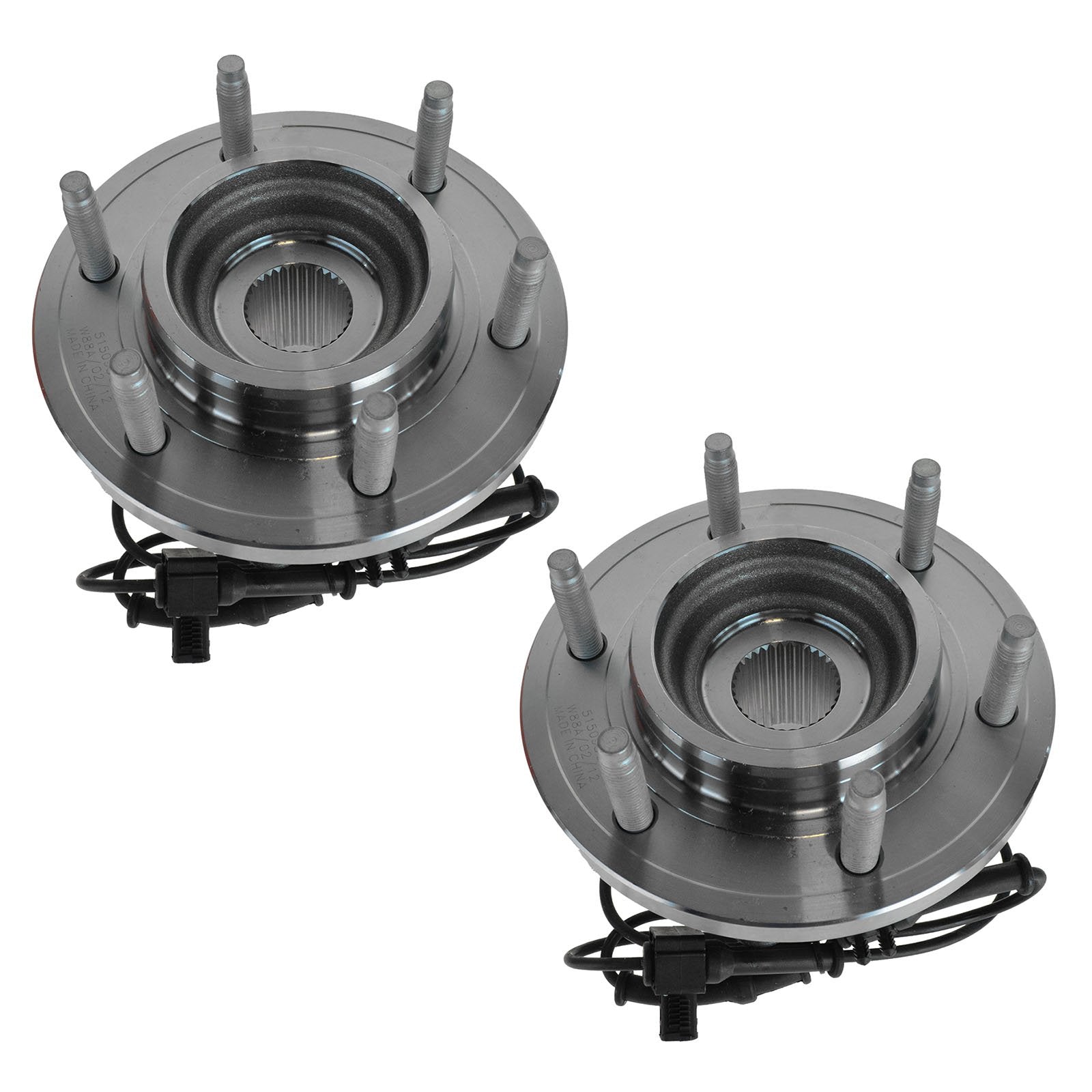 Trq Front Wheel Hub Bearings Assembly Set Compatible With 2006-2010 Hummer H3 2009-2010 H3T
