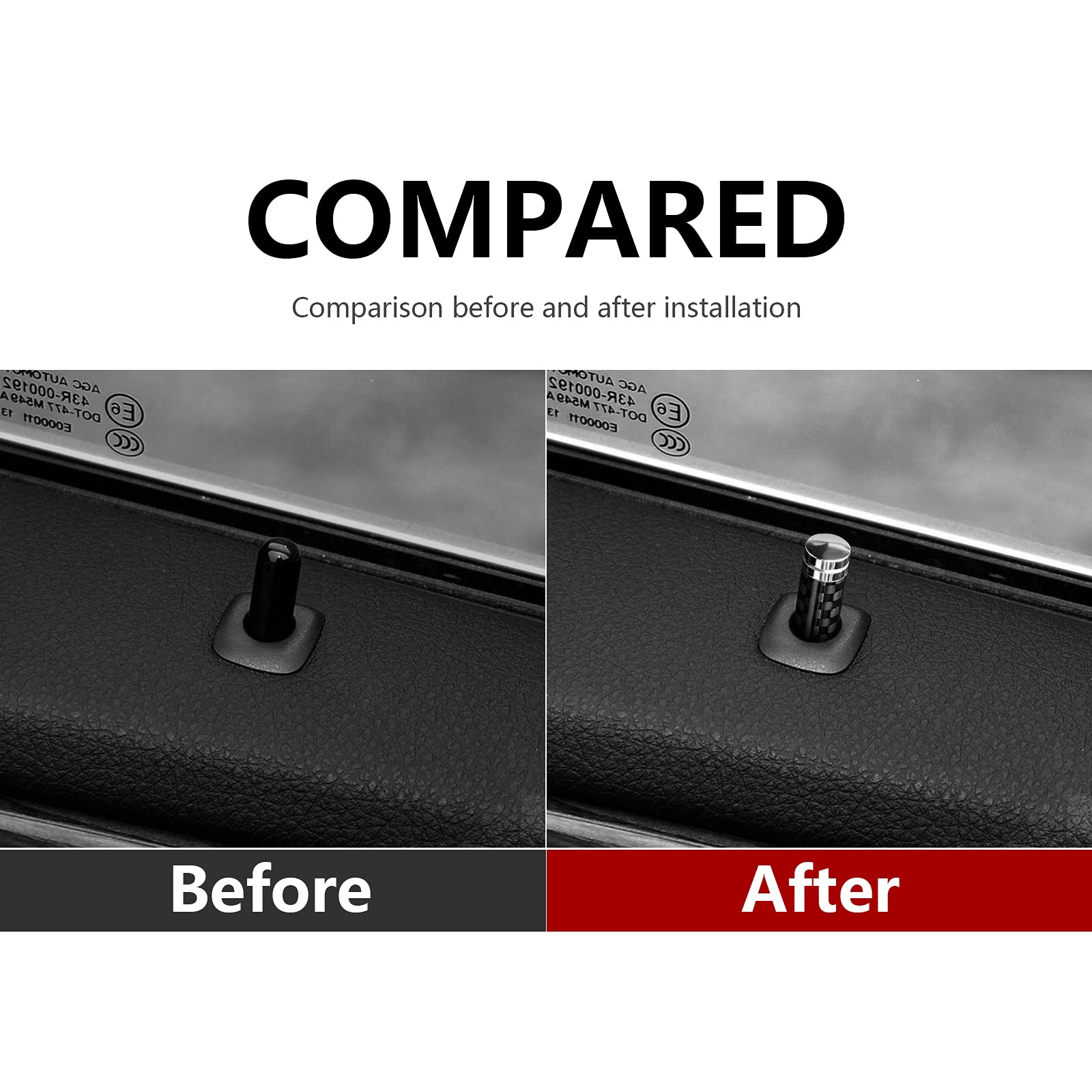 4Pcs Car Door Lock Knob Carbon Fiber Door Lock Bolt Pin Cover Stick Set Vehicle Door Pull Pins Door Bolt Truck Pickup Interior Accessories