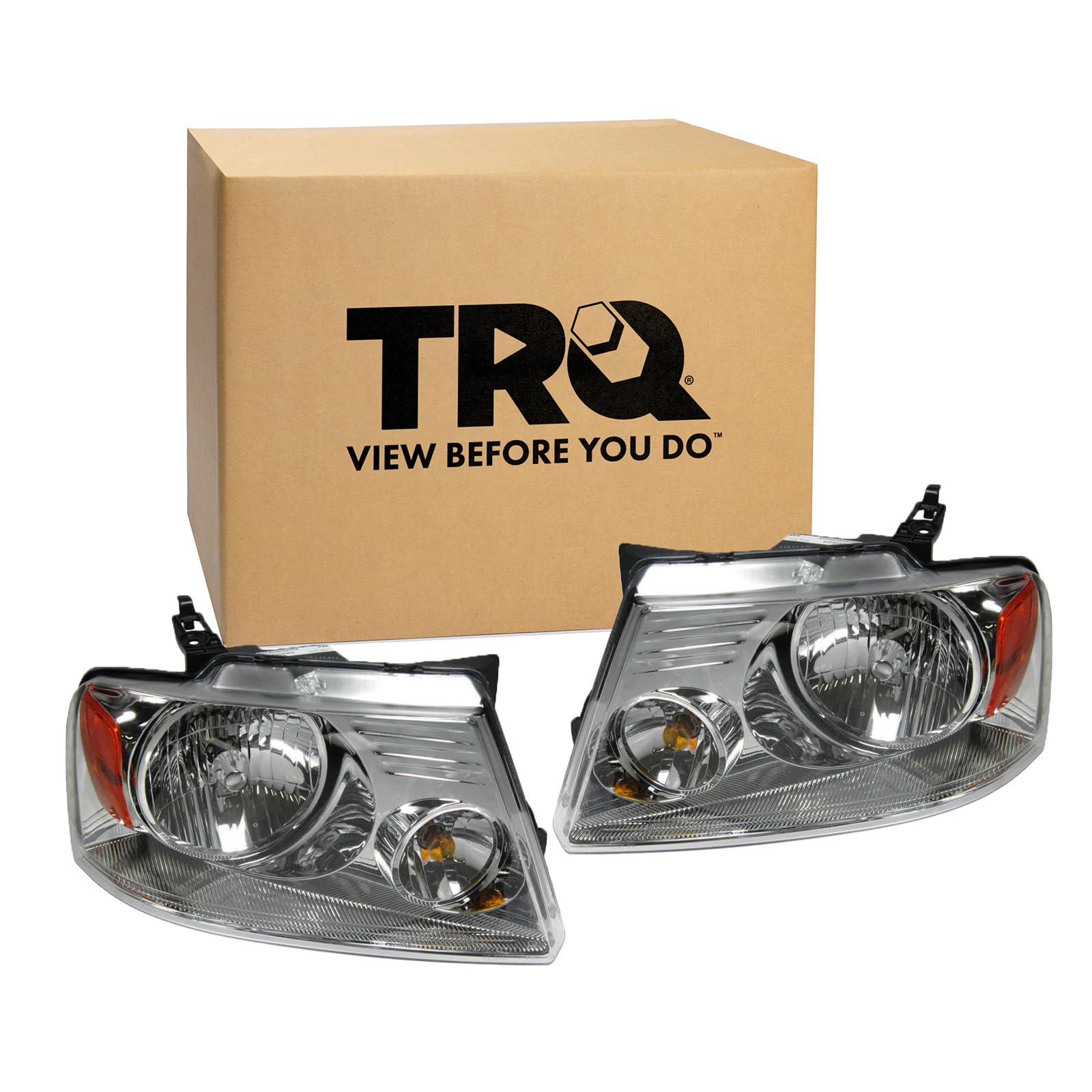 Trq Driver & Passenger Side Headlight Assembly Set Headlights Driver & Passenger Side Compatible With 2004-2008 Ford F-150 2006