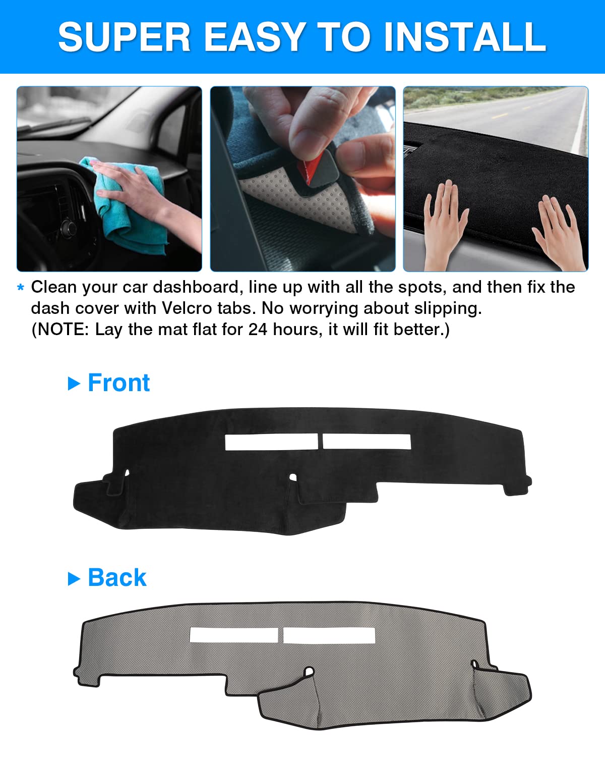 Autorder Dashboard Cover Mat For 1988-1994 Chevy Chevrolet Silverado/Gmc Sierra C/K 1500 2500 3500 Pickup Truck /1992-1994 Gmc Y