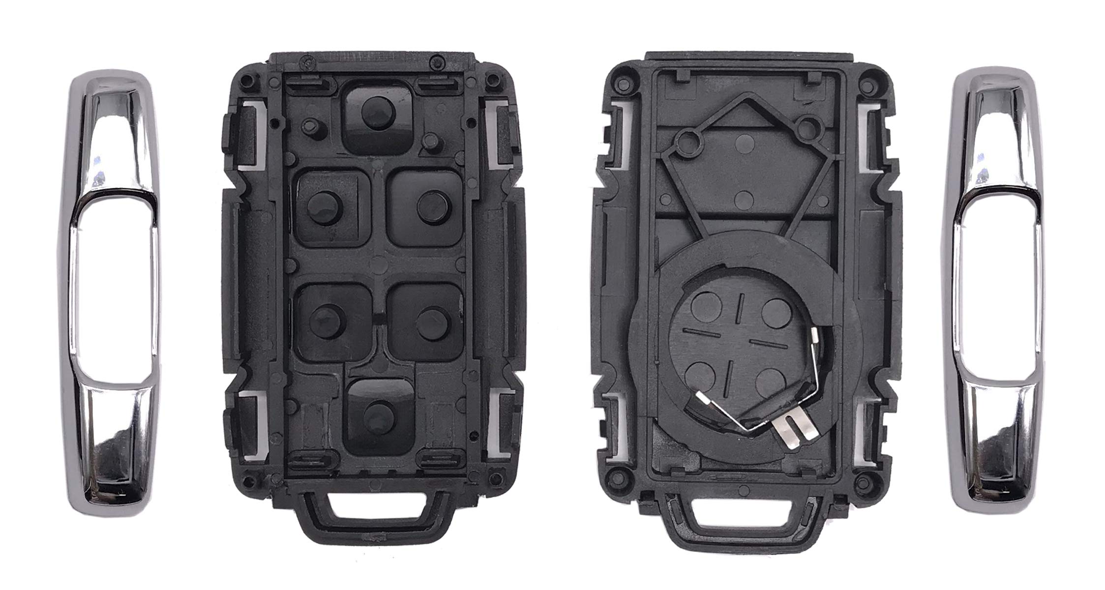 Fits For Chevy Tahoe Suburban/Gmc Yukon Key Fob Case Shell Keyless Entry Remote Control Smart Car Key Cover M3N-32337100 (Silver