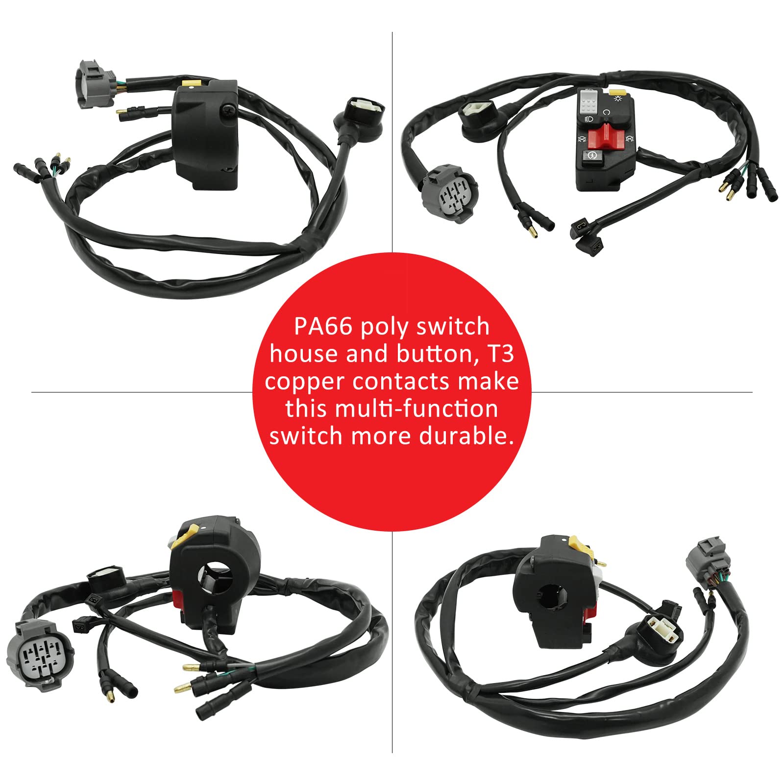 M Mati For Honda 300Ex Trx300Ex Handlebar Start Switch Button Control Kill Stop Headlight 1993-2006 35200-Hm3-000 35020-Hm3-A00