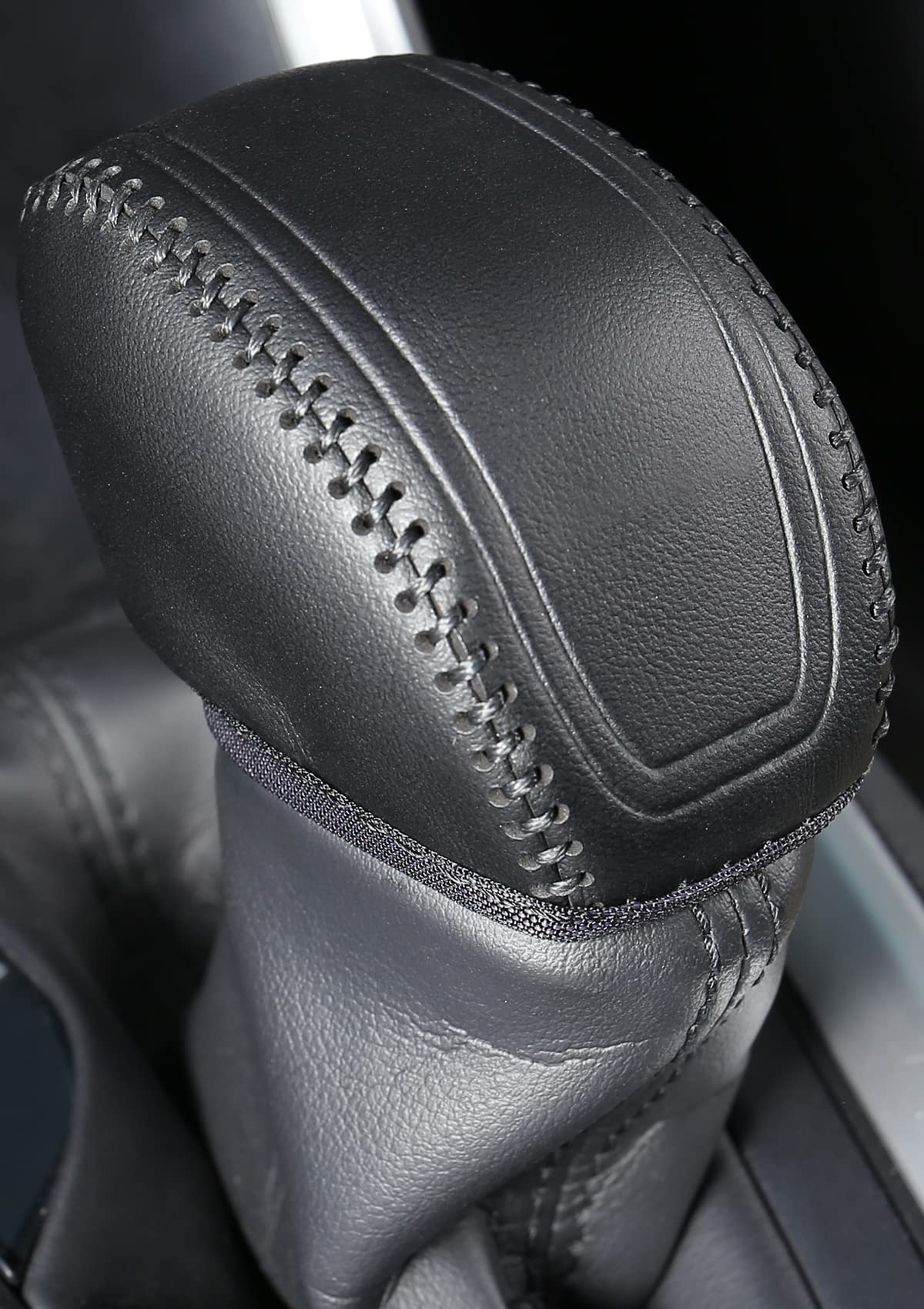 Yakaney For Toyota Rav4 2019-2025 Gear Shift Knob Cover, Genuine Leather Interior Protective Gear Shift Trim For Toyota Highland