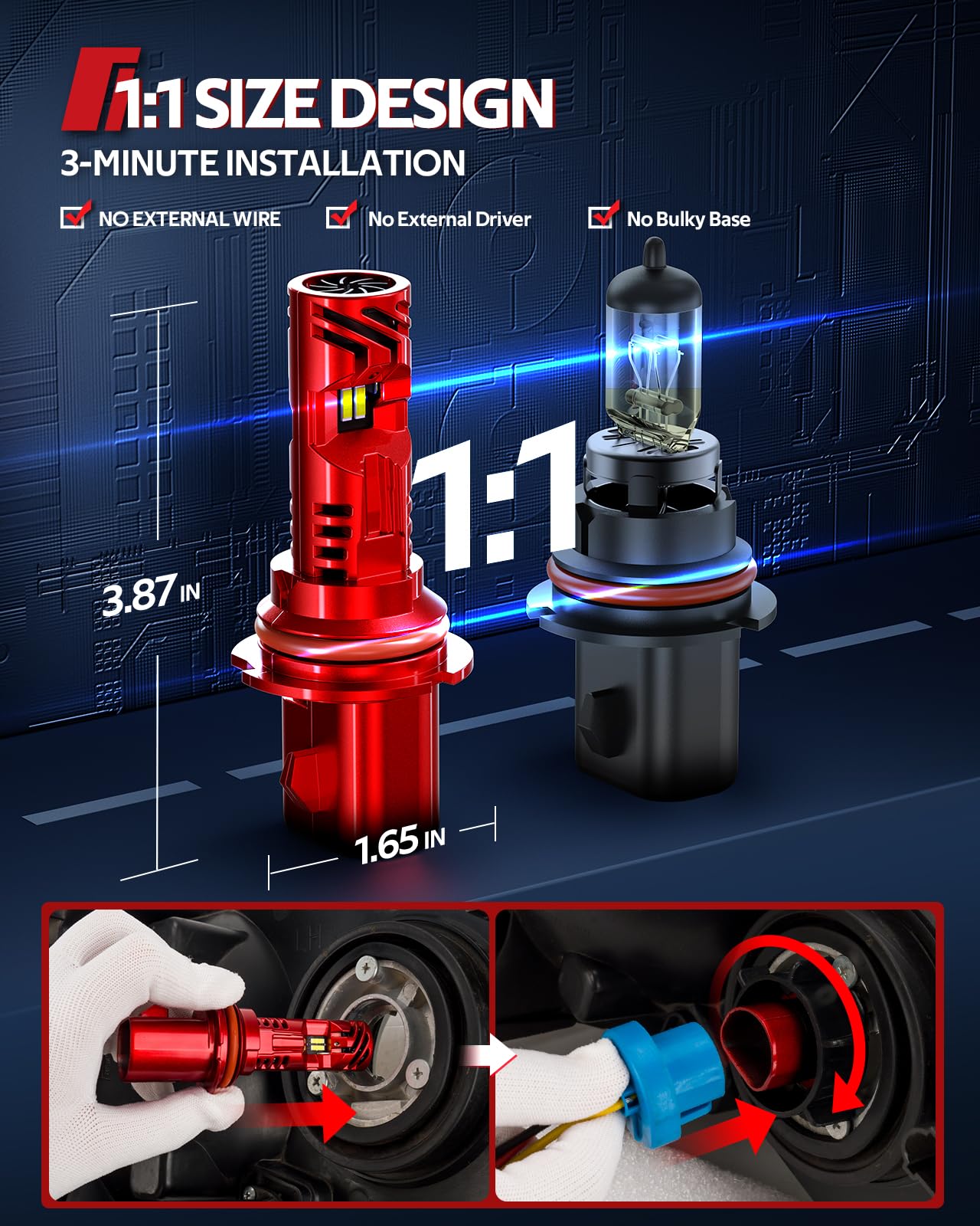 Torchbeam 9007/Hb5 Fog Lamps Or Drl 32000Lm 9  Brighteness High Power For Atvs & Powersports, 2025 Version, T2S Series Wireless