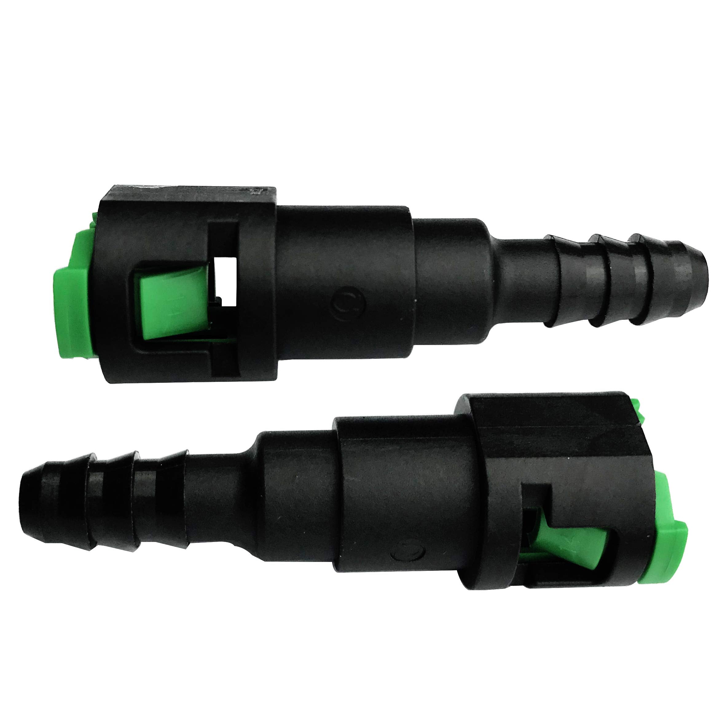 Fuel Line Quick Connector For 5/16'' Steel To 1/4 Id 5/16 Od Nylon Tubing, Pack Of 2