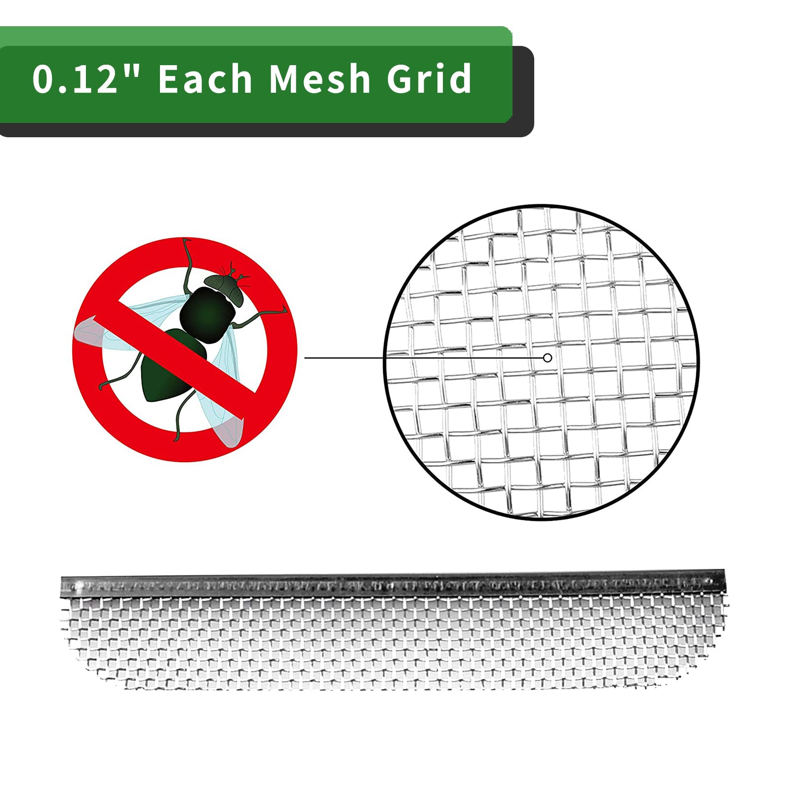 Rvguard Rv Flying Insect Screen Bug Screen For Dometic Fridges 8.1 X 1.5 Inch 6 Pack Stainless Steel Mesh Fridge Vent Cover Repl