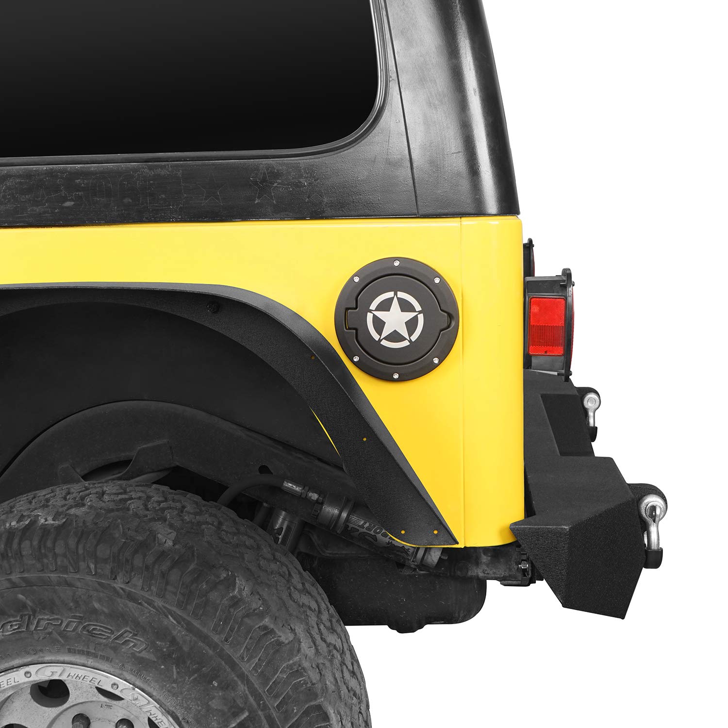 Hooke Road Tj Fuel Door Cover Gas Tank Cap Filler Compatible With Jeep Tj Wrangler 1997-2006
