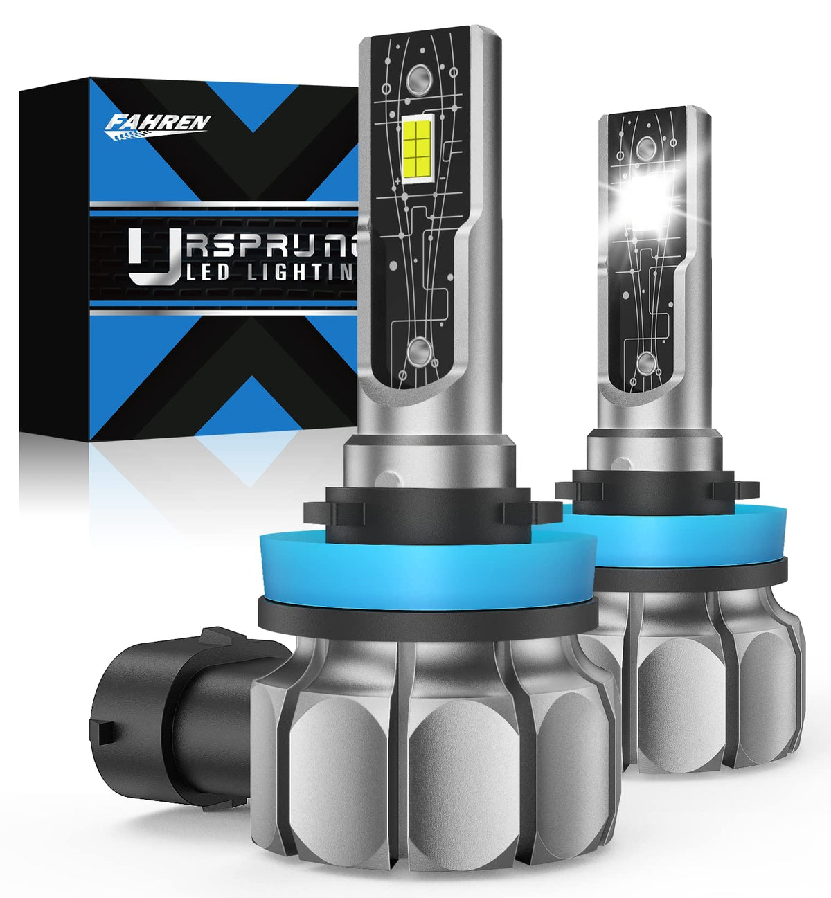 Ursprung Fahren H11/H8/H16 Led Fog Light Bulbs, 8000 Lumens 350% Brighter Than Halogen, 6500K Cool White Led Fog Lamps, Non-Pola