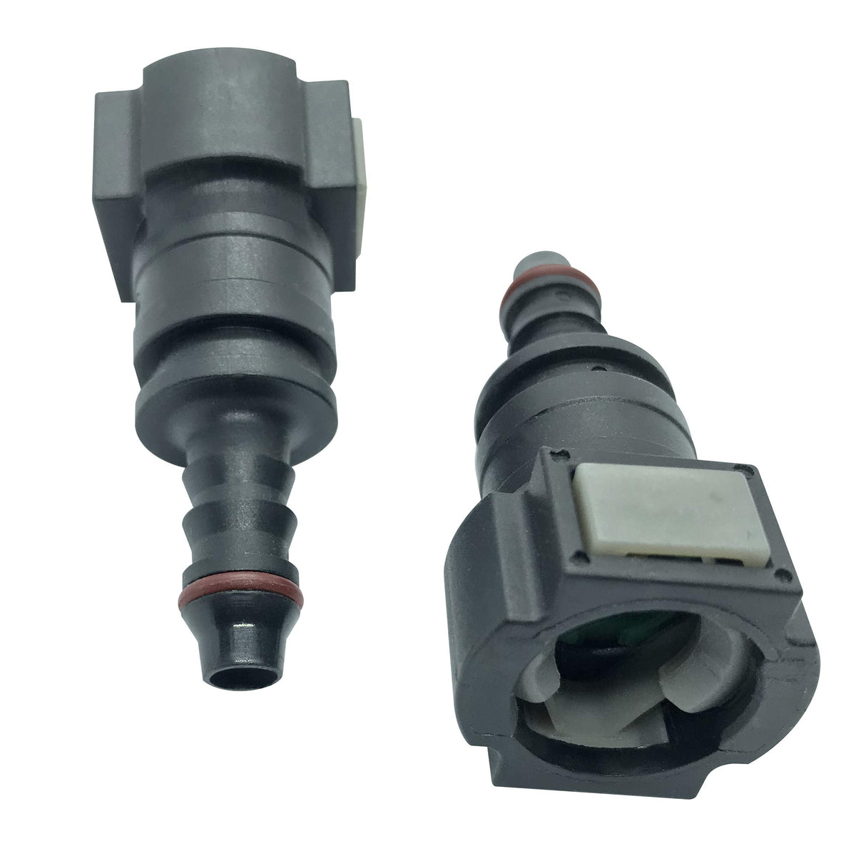 Fuel Line Quick Connector Bundy Female To Hose Barb Straight For 5/16 Steel To 5/16 Id (3/8 Od) Nylon Tubing, Pack Of 2