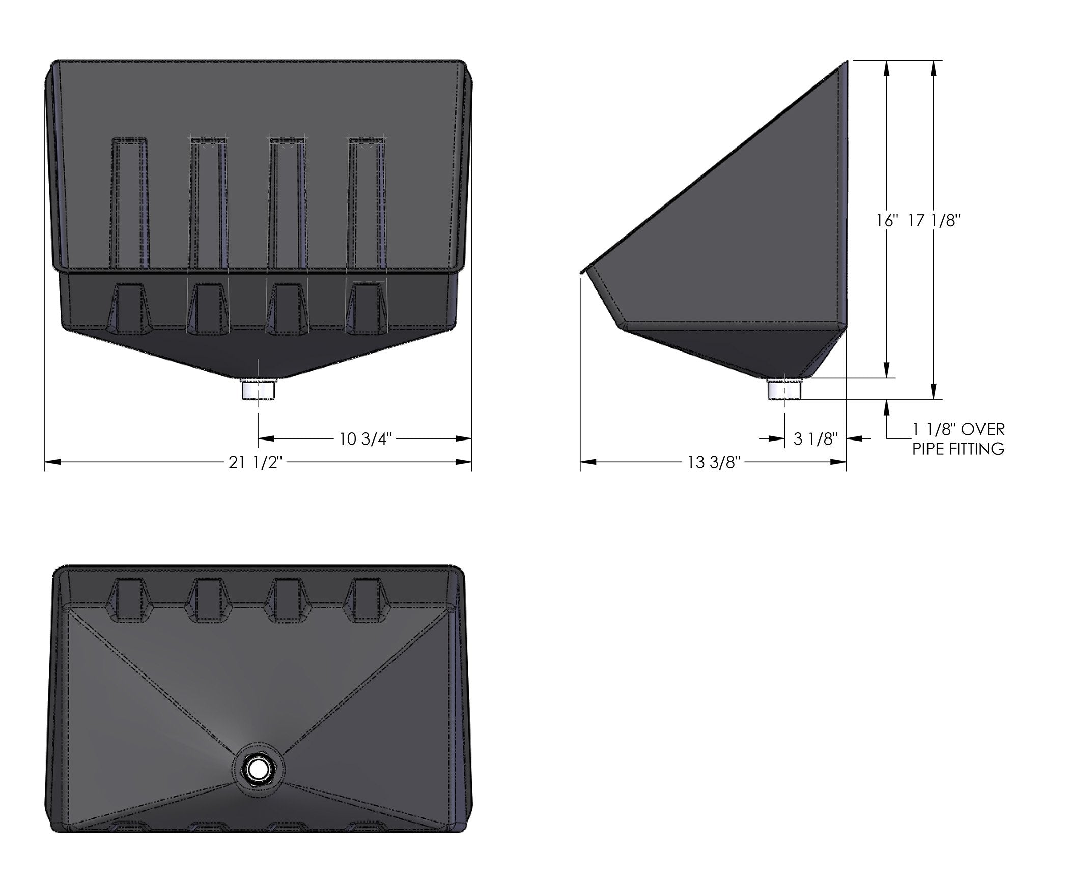 Camco 11470 Tankless Water Heater Drain Pan With Pvc Fitting