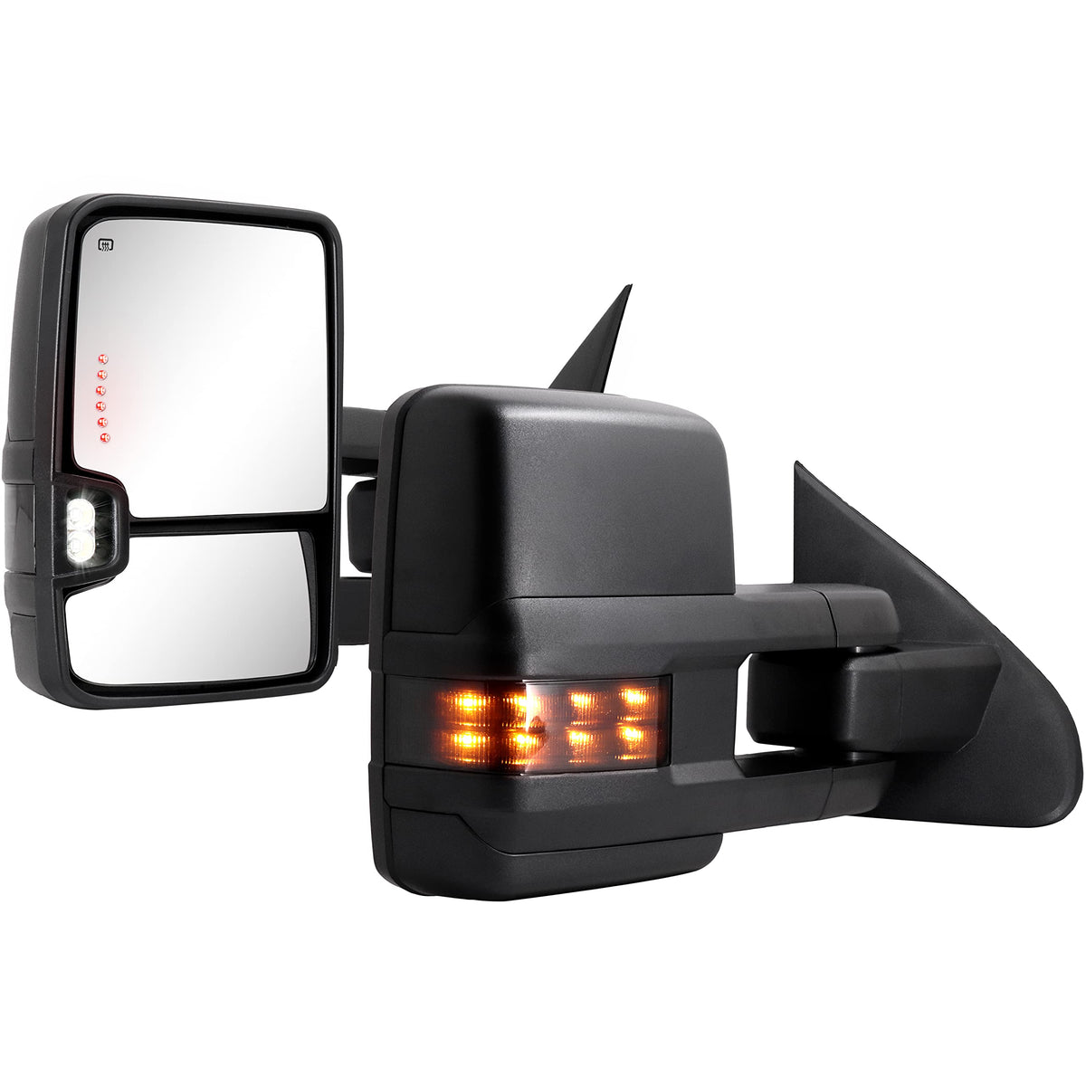 Towing Mirrors Compatible With 2014 2015 2016 2017 2018 Chevy Silverado Gmc Sierra 1500 2500 Hd 3500 Hd With Power Glass Led Arr