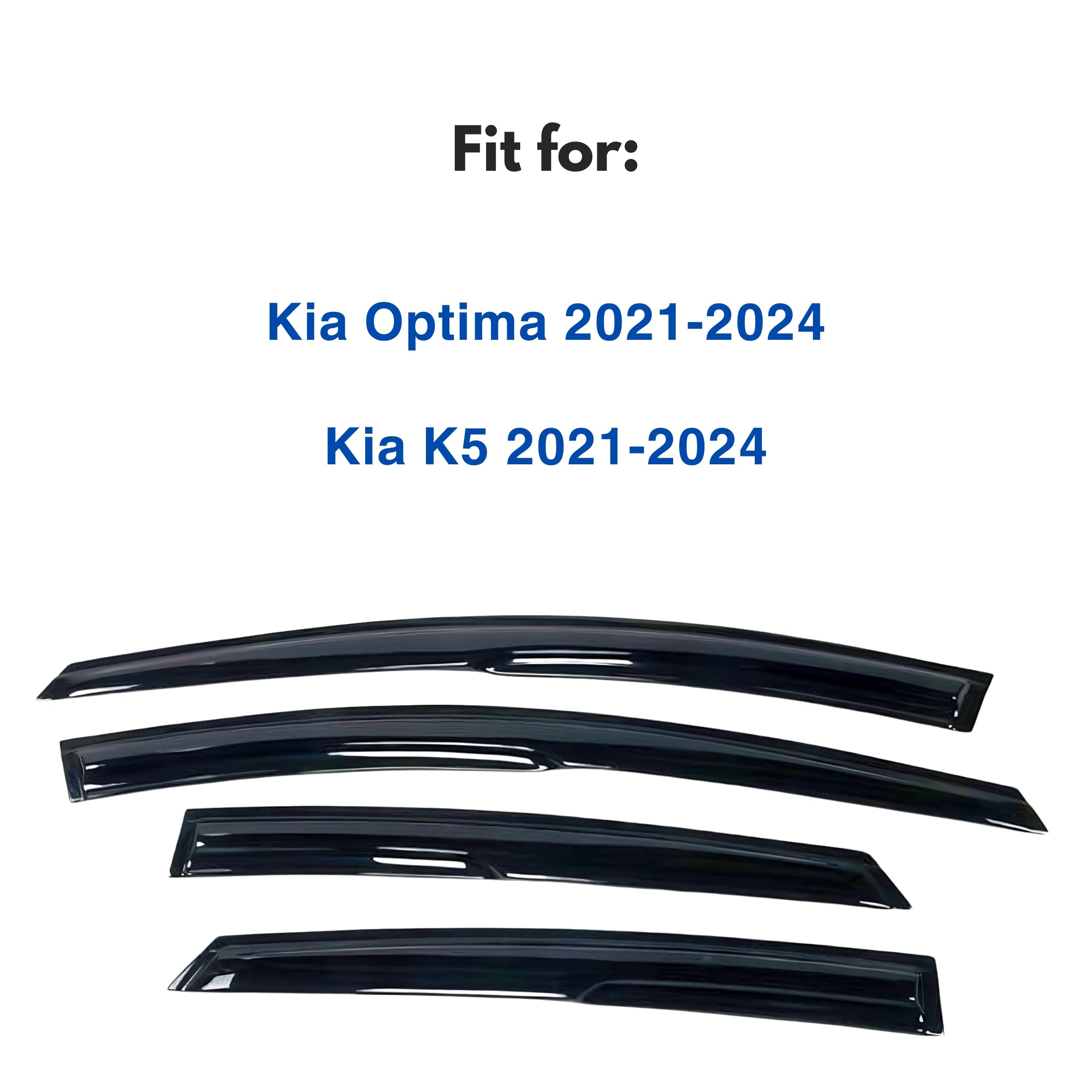Ig Window Visor For Kia Optima 2021-2024 & Kia K5 2021-2024, Rain Guard Tape-On Extra Durable Sun Wind Side Vent Window Deflecto