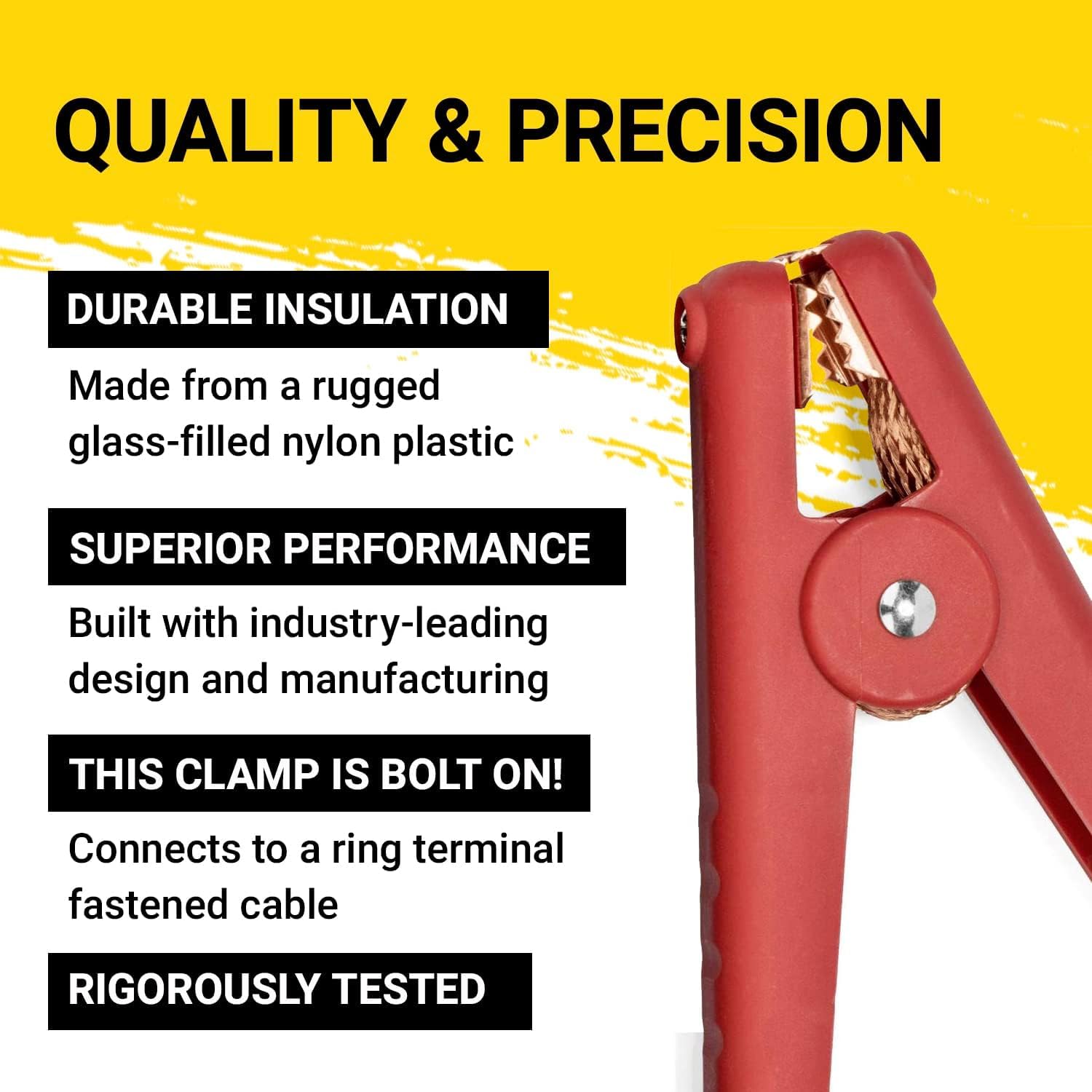 Spartan Power Replacement Jumper Cable Heavy Duty Car Battery Clamps - Clamp Ends Replacements For Jump Starter Cables - Single