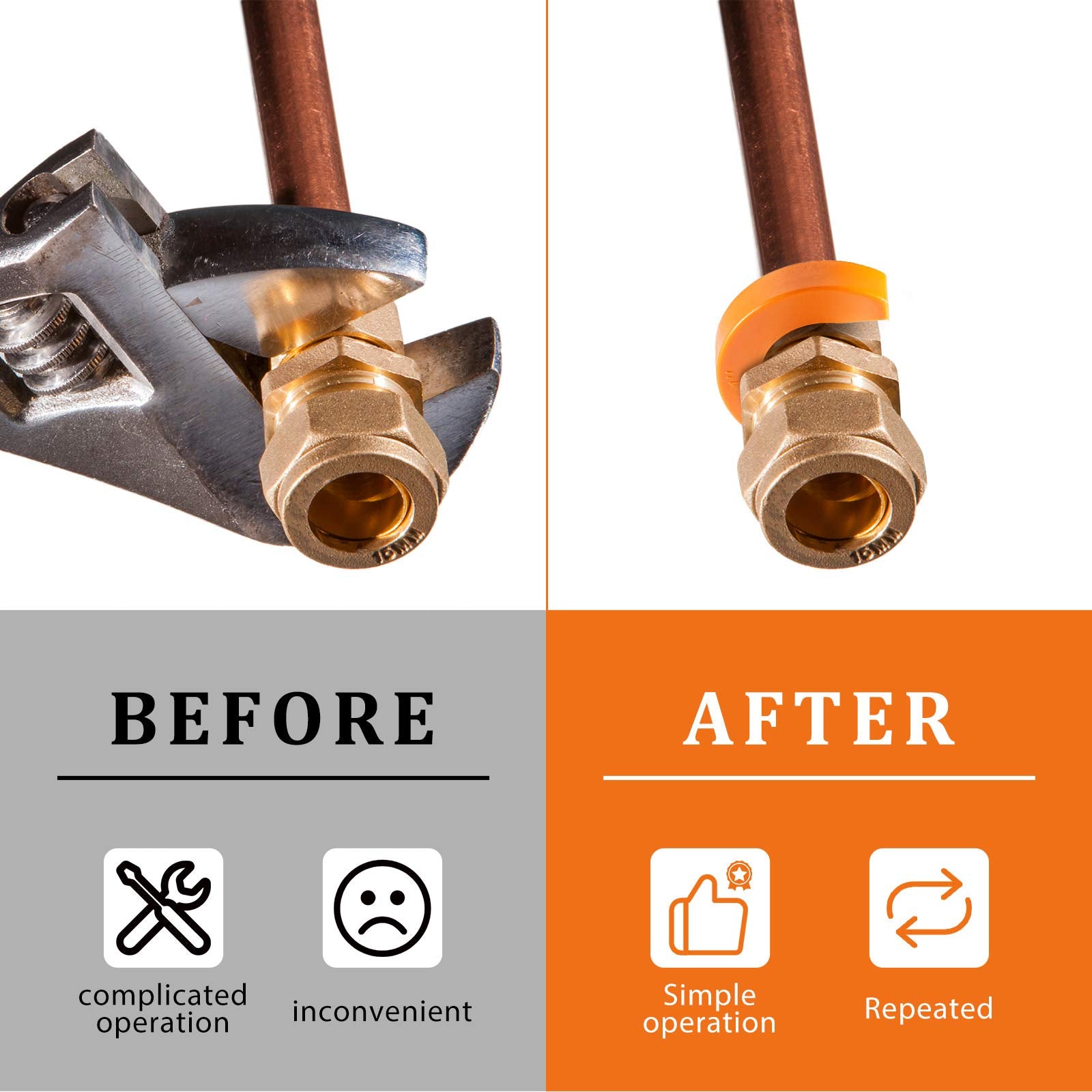 5-Piece Disconnect Clip Tool Set - Push-Fit Fitting Removal Tools For Easy Disconnection, Includes 5 Sizes (1/4, 3/8, 1/2, 3/4,