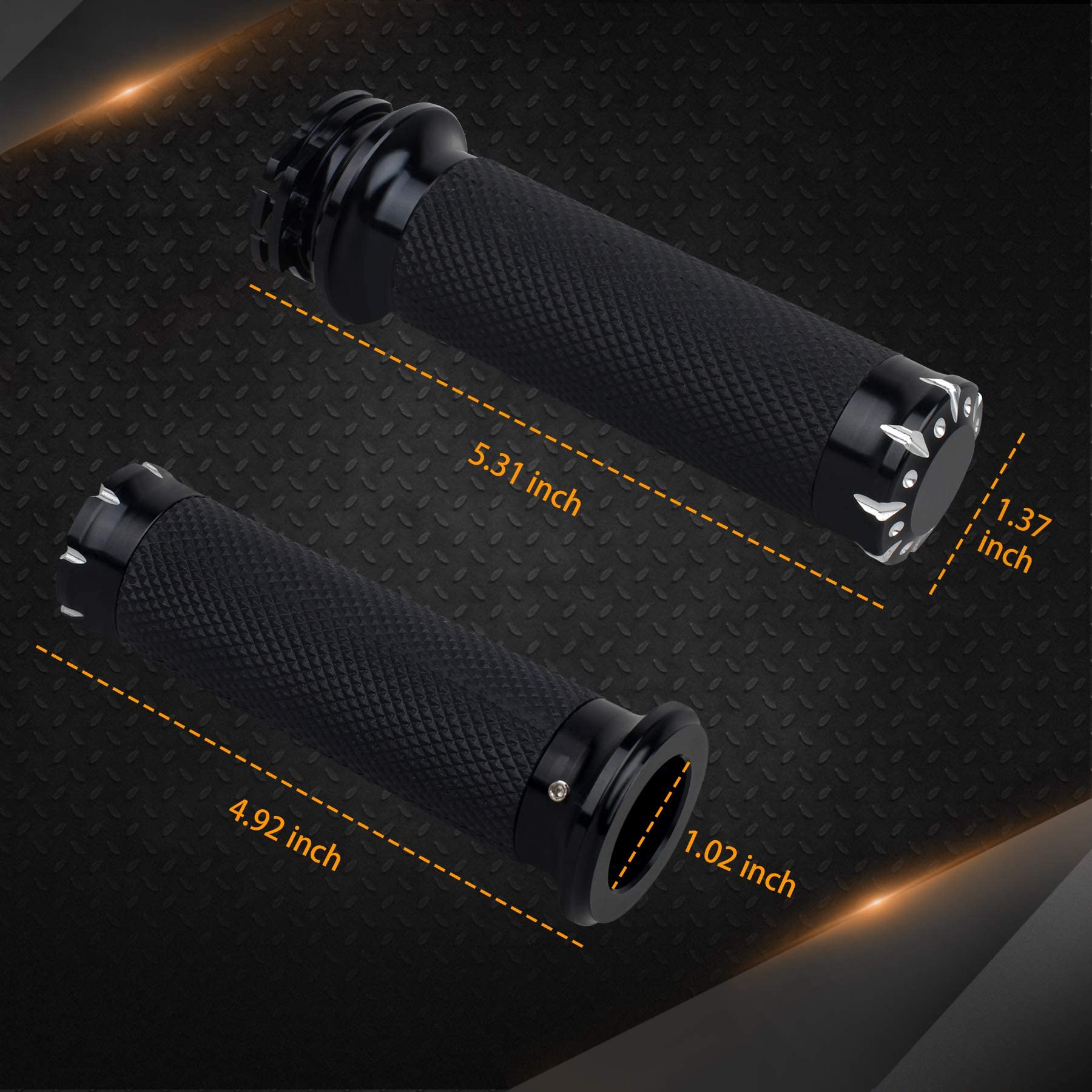 NTHREEAUTO Handlebar Hand Grips Motorcycle Throttle Grip for 1'' / 25mm Handle Bars Universal Compatible with Harley Dyna Sports