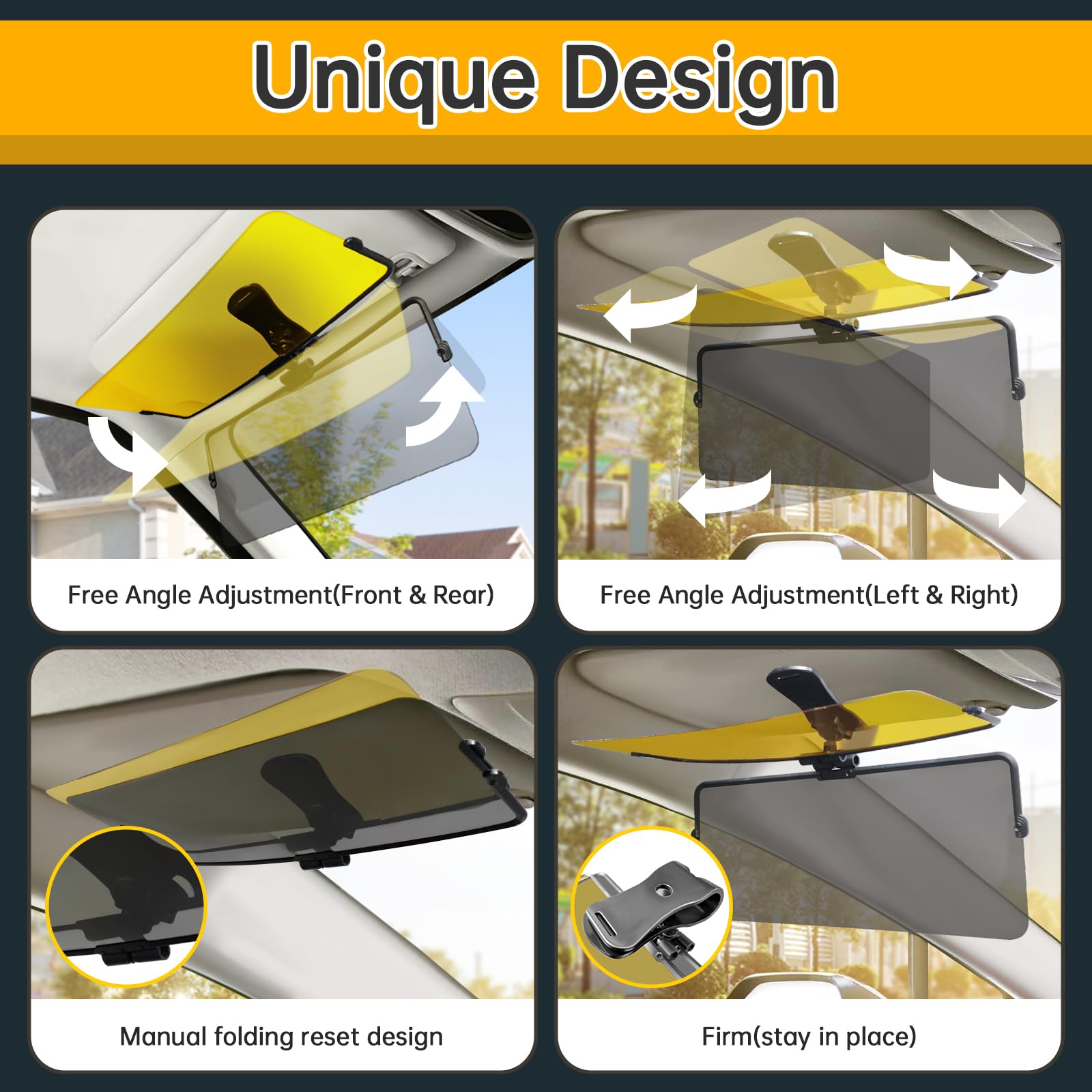 DOOUBAO Sun Visor Extender for Cars, Day and Night Universal Sun Visor Extender for Car Easy to Install, UV400 Anti-Glare Protec