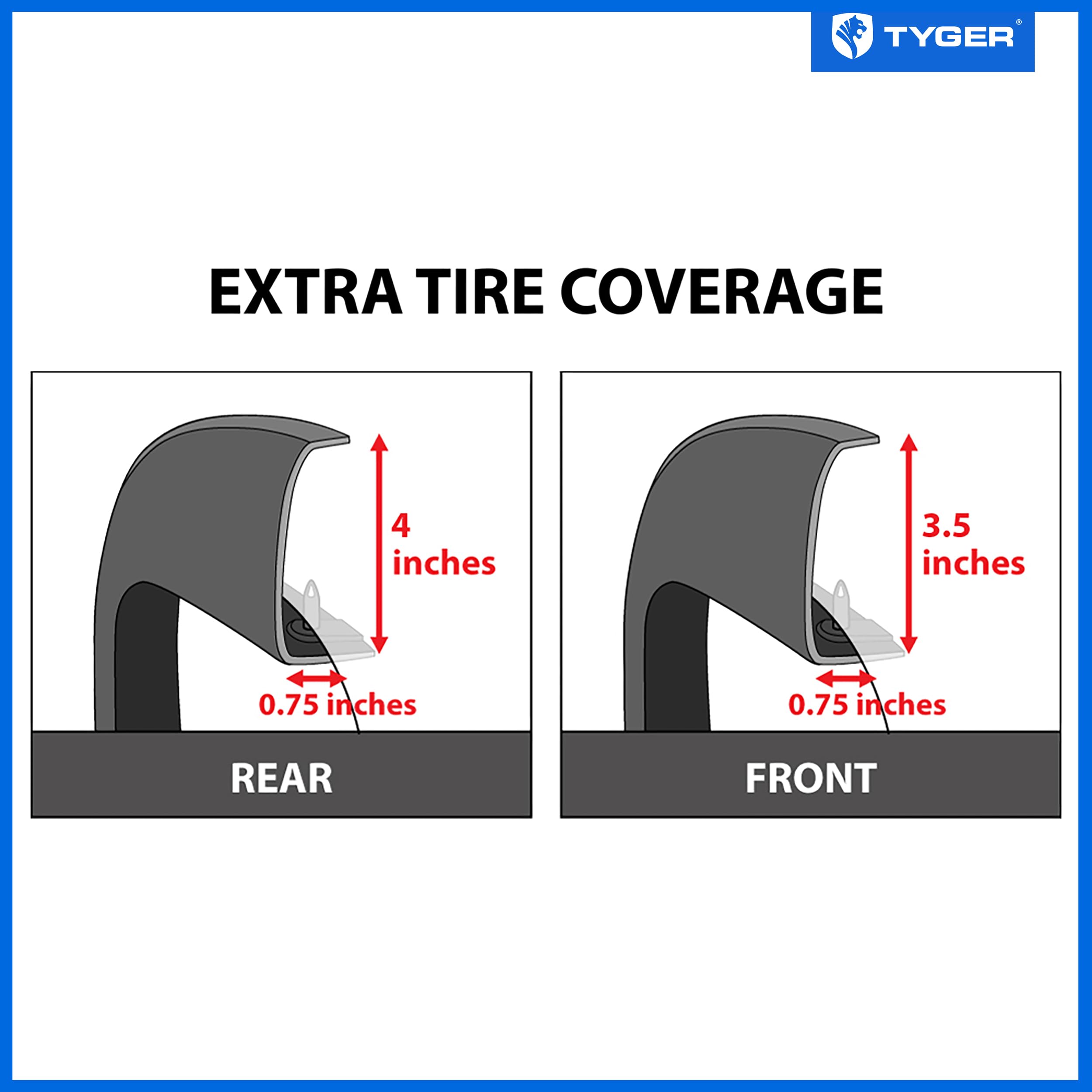 Tyger Auto Fender Flares Compatible With 2014-2018 Chevy Silverado 1500; 2015-2019 2500 3500Hd 6.5' & 8' Bed, Fine-Textured Paintable Factory Style 6Pc | Tg-Ff6C4368