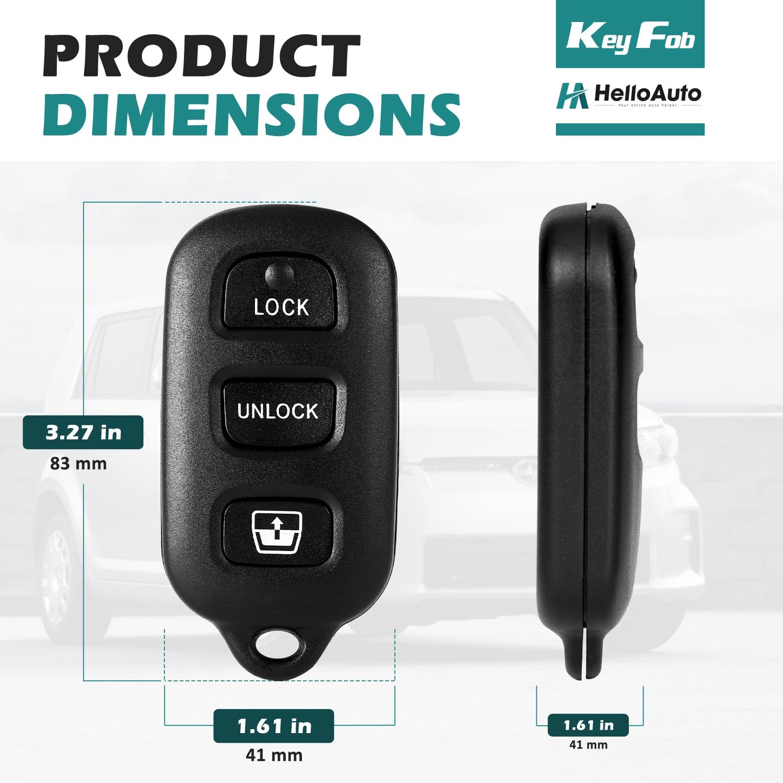 Key Fob For Toyota Sequoia 2001-2007, 4Runner 1999-2009 Keyless Entry Remote Replacement Smart Key Fob 4-Buttons 2 Pack(Fcc Id: