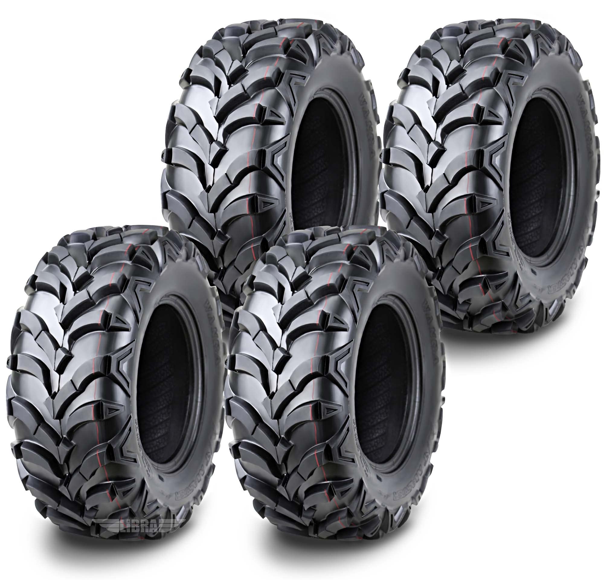 Wanda Set Of 4 Atv Utv Tires 25X8-12 25X8X12 Front & Rear 6Pr P341
