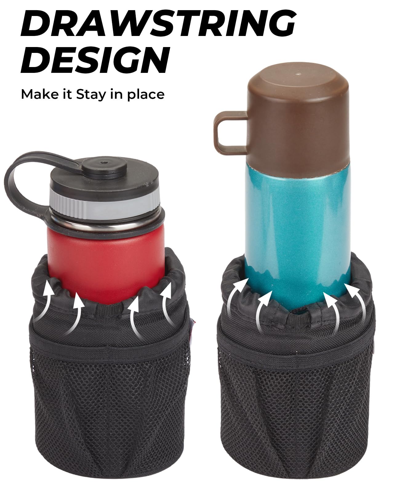 Kemimoto Motorcycle Cup Holder, Oxford Fabric Motorcycle Drink Holder With 0.6''-1.5'' Alligator Clamp, Universal Water Bottle H