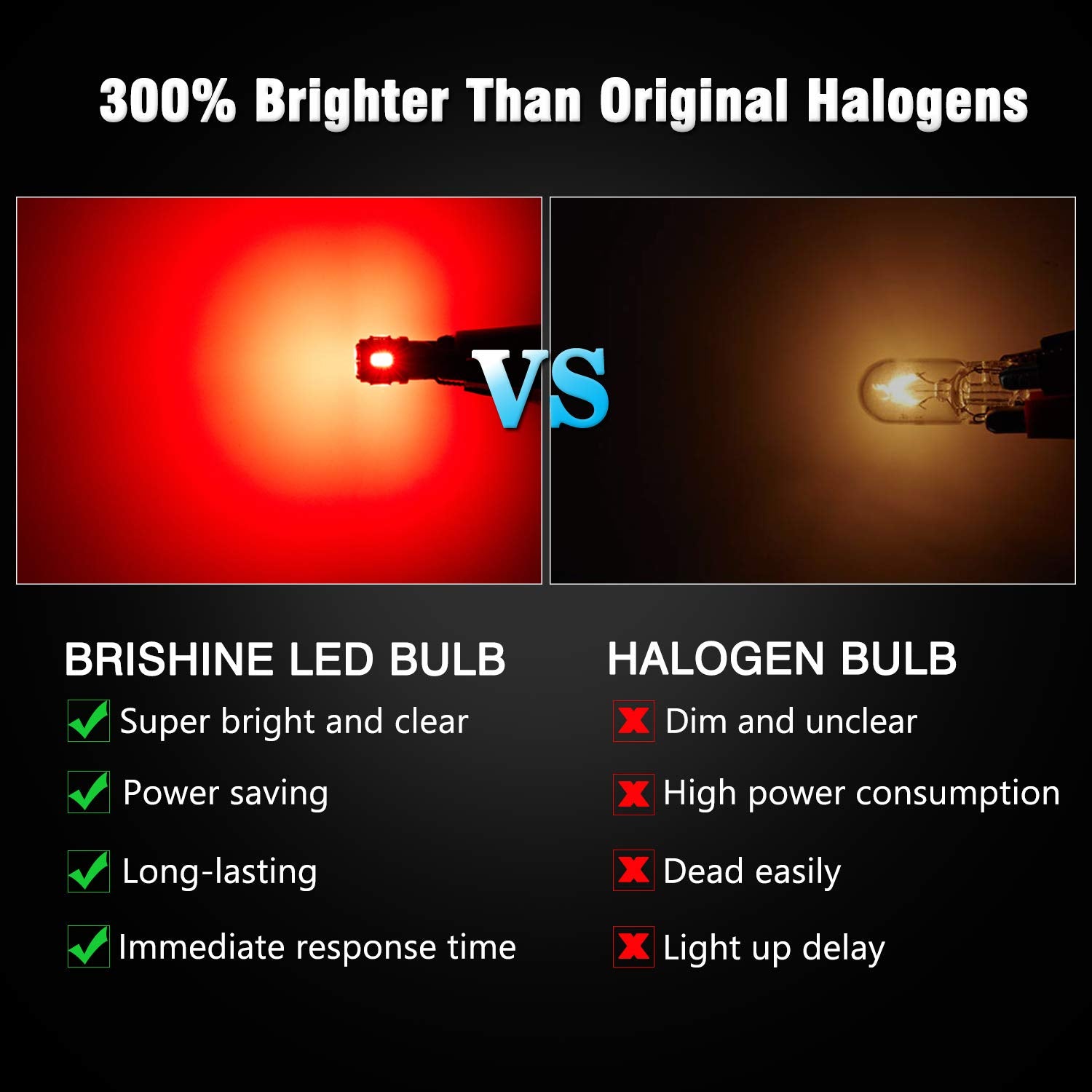 Brishine 194 Led Bulbs Extremely Bright Brilliant Red 5630 Chipsets 168 2825 175 T10 W5W Led Replacement Bulbs For Interior Map