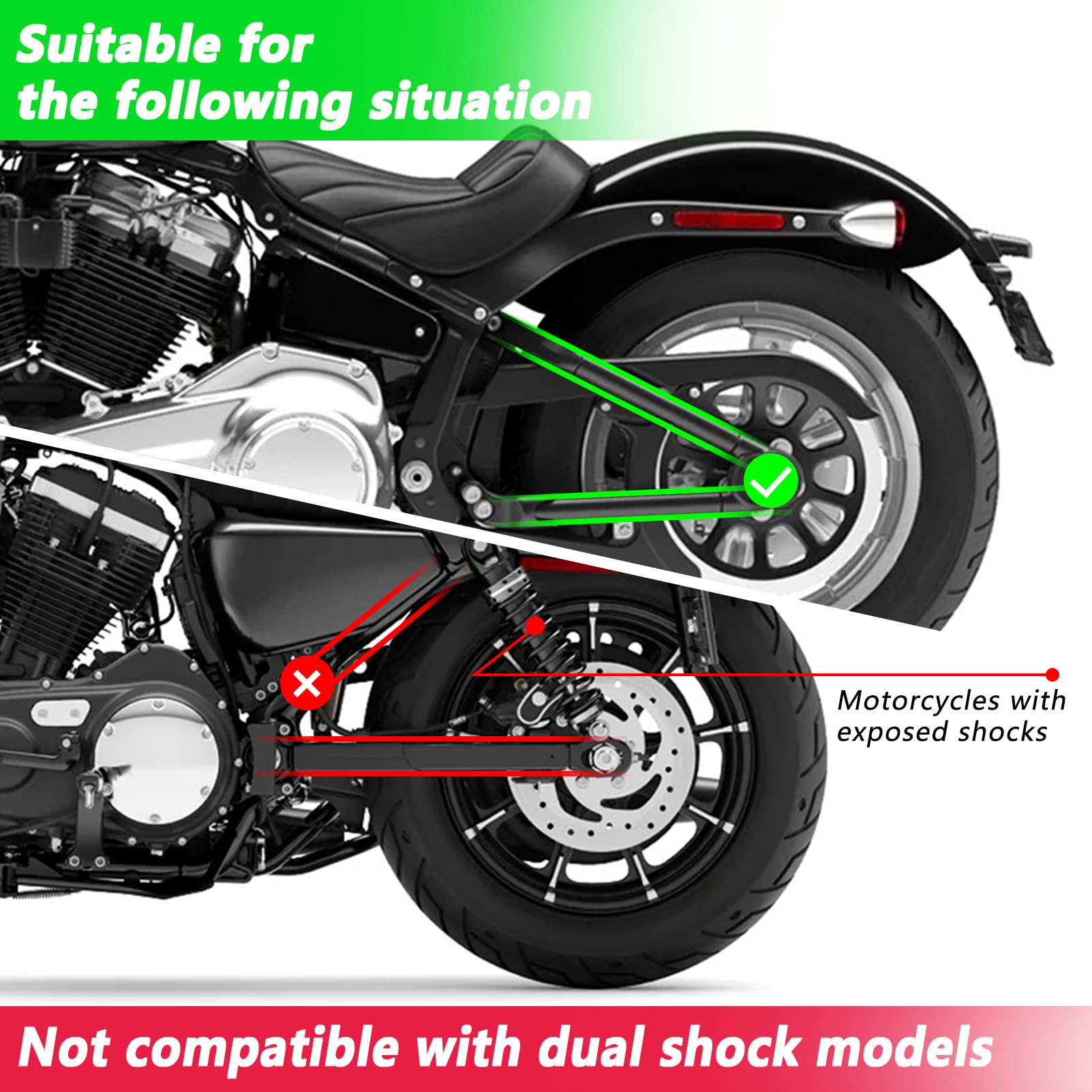 Dream Apparel Motorcycle Swingarm Bag - Black Leather Tool Bag for Softail/Dyna Models, One Size, Model DA-SAB4095-NEW-LEATHER