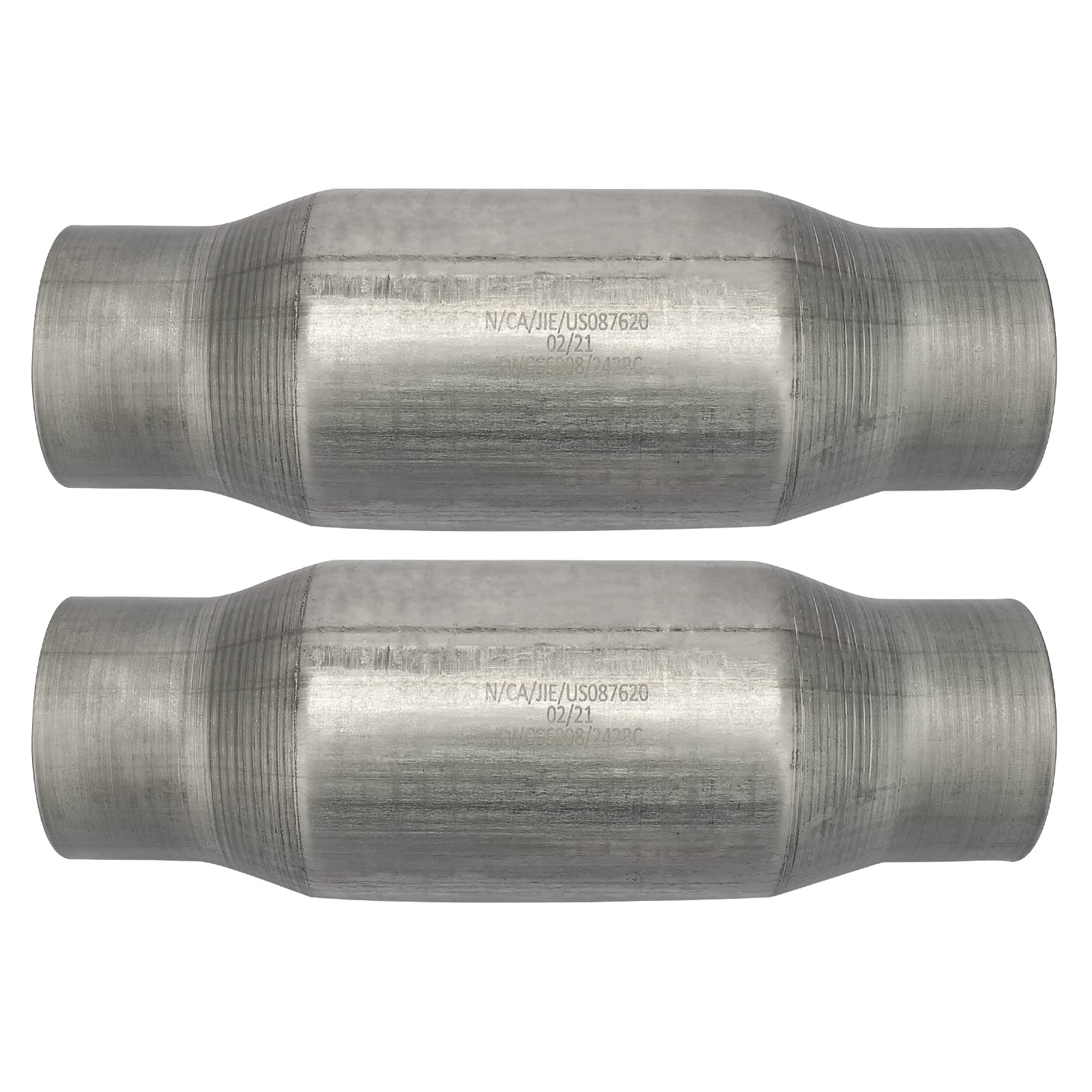MAYASAF?2 pack?3'' Inlet/Outlet Universal Catalytic Converter, High Flow Exhaust Pipe, w/o O2 Port (EPA Compliant), 2 pack