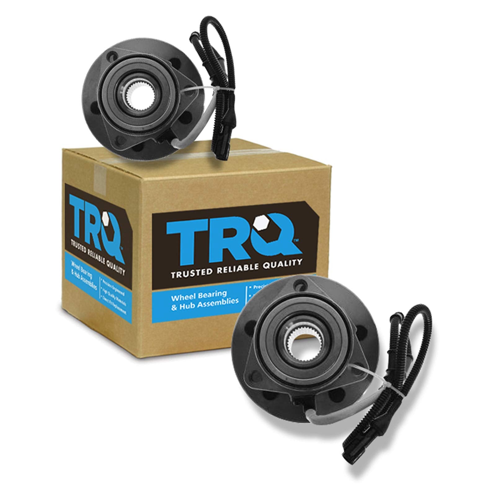 Trq Front Wheel Hub Bearings Assembly Set Compatible With 2000-2002 Ford Expedition Lincoln Navigator