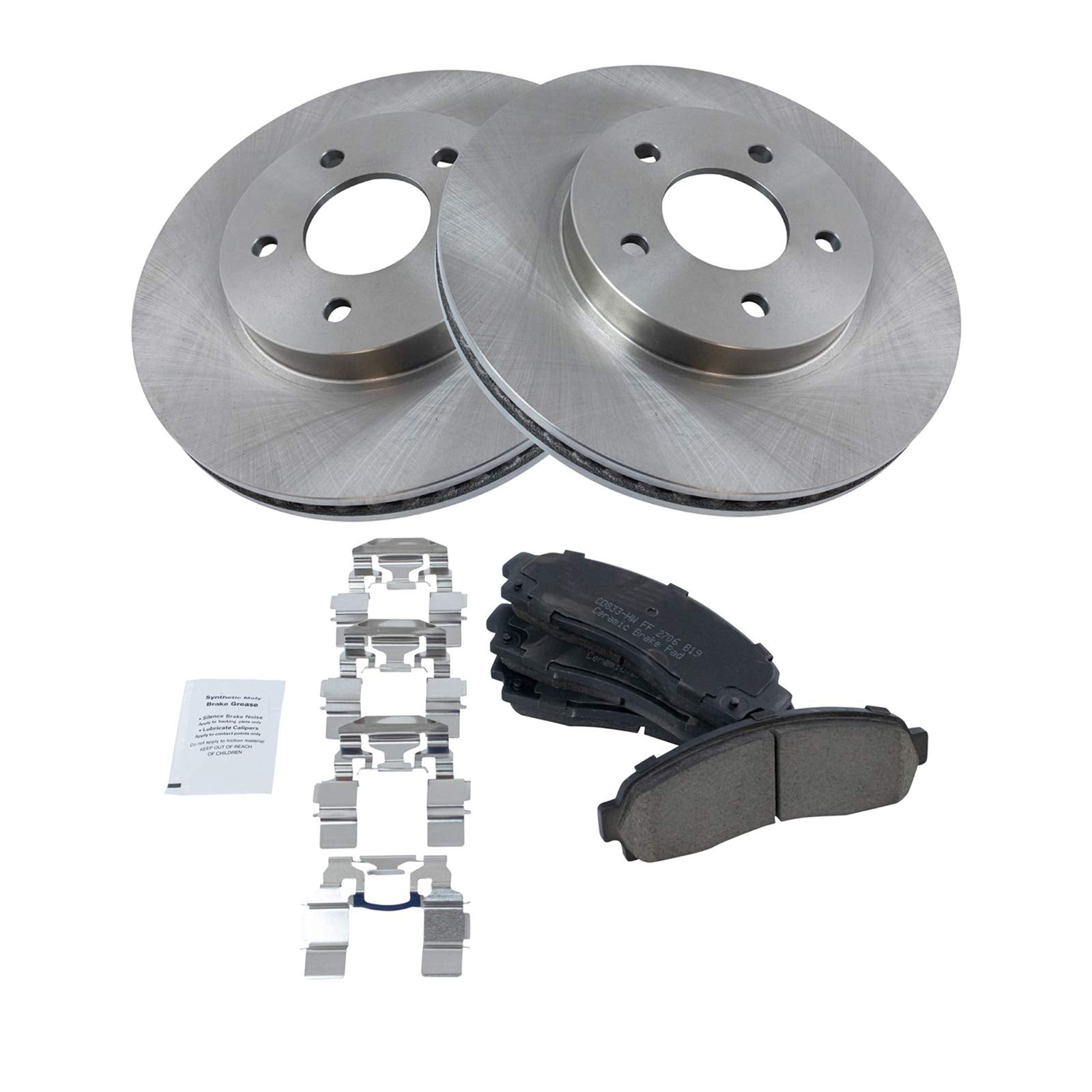 Trq Front Brake Pad & Rotor Kit Brake Pads Brake Rotor Ceramic Compatible With 2005-2006 Chevrolet Equinox 2006 Pontiac Torrent